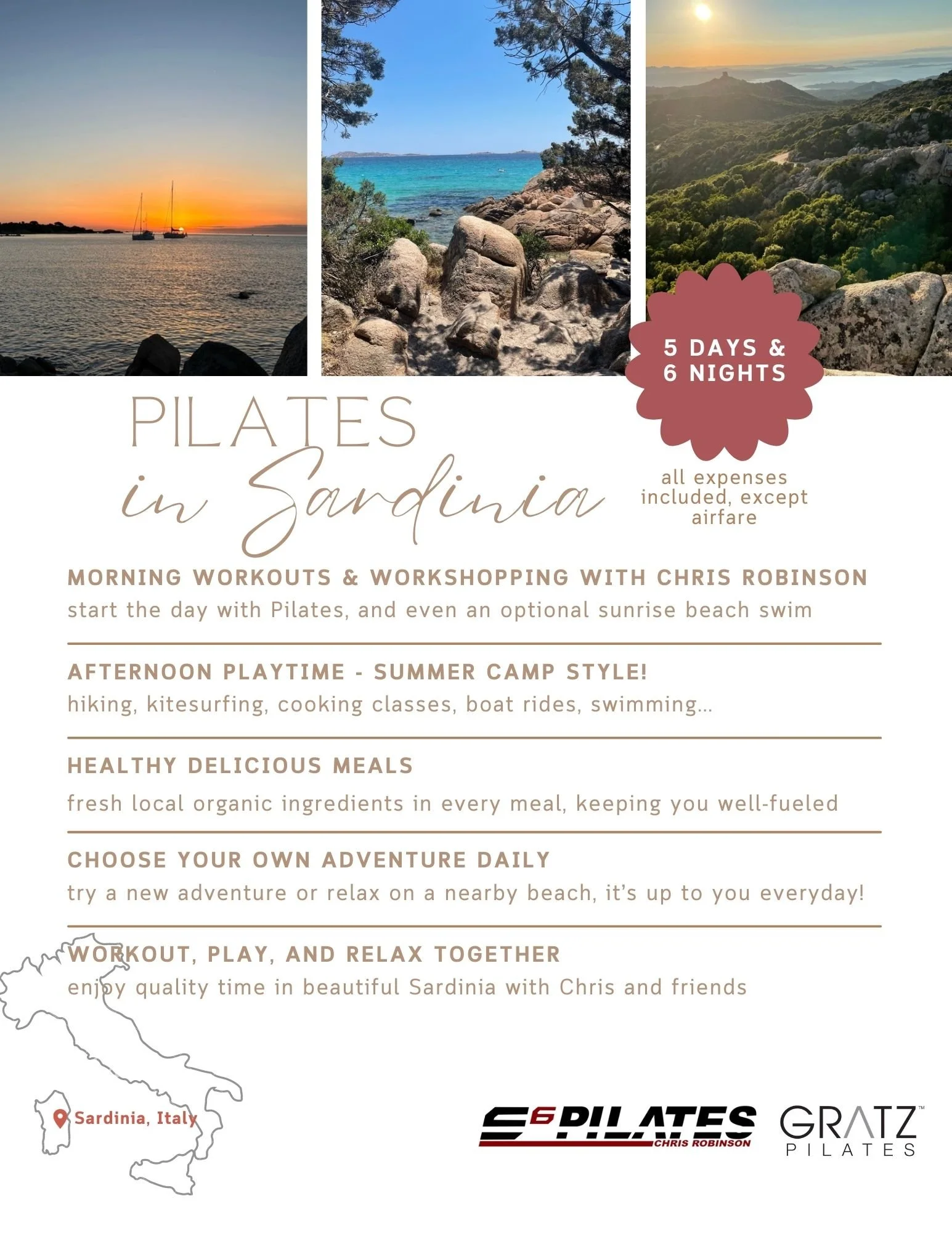 Pilates in Sardinia Retreat