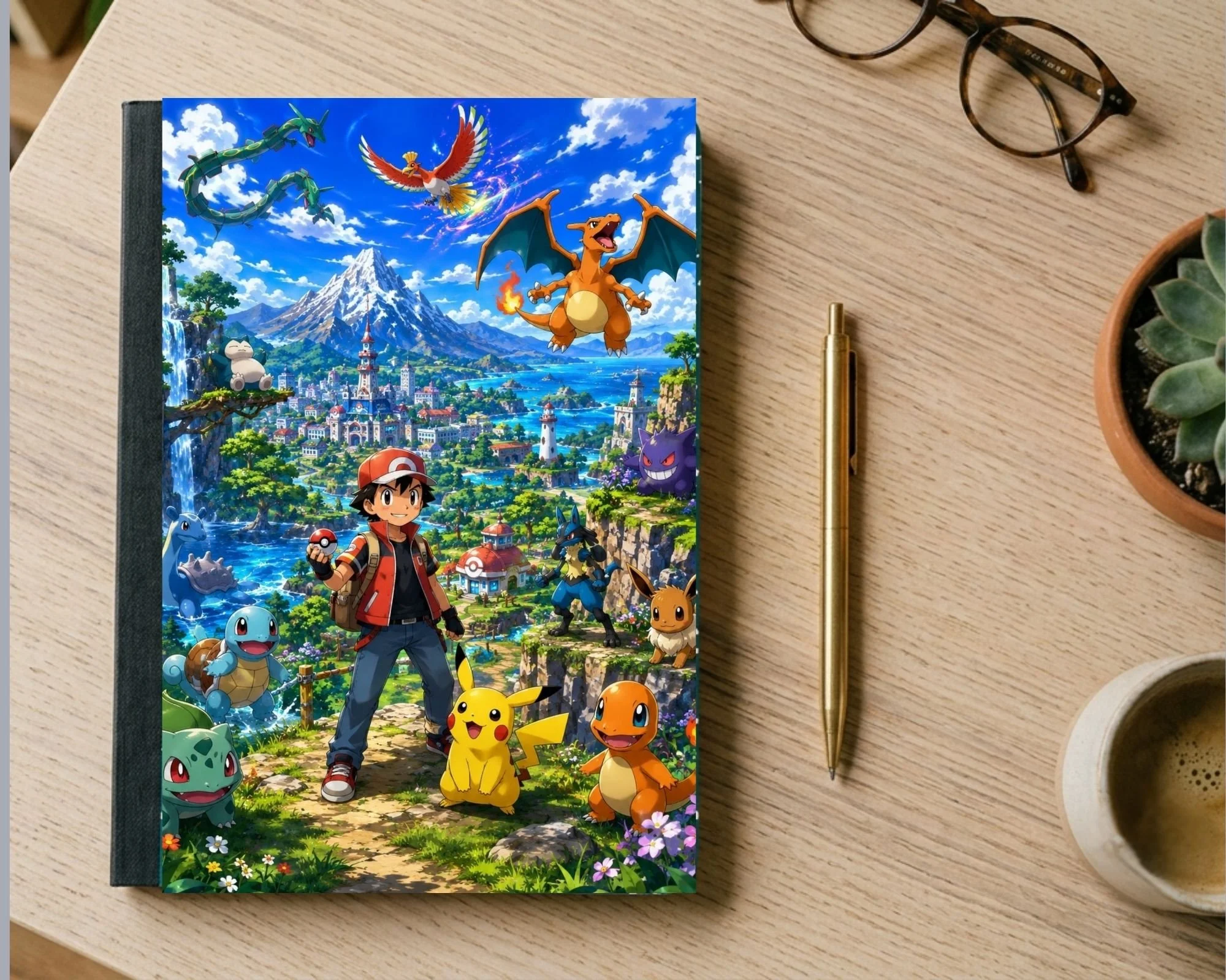 Classic Anime Creatures & Mountain Landscape 80-Page Journal