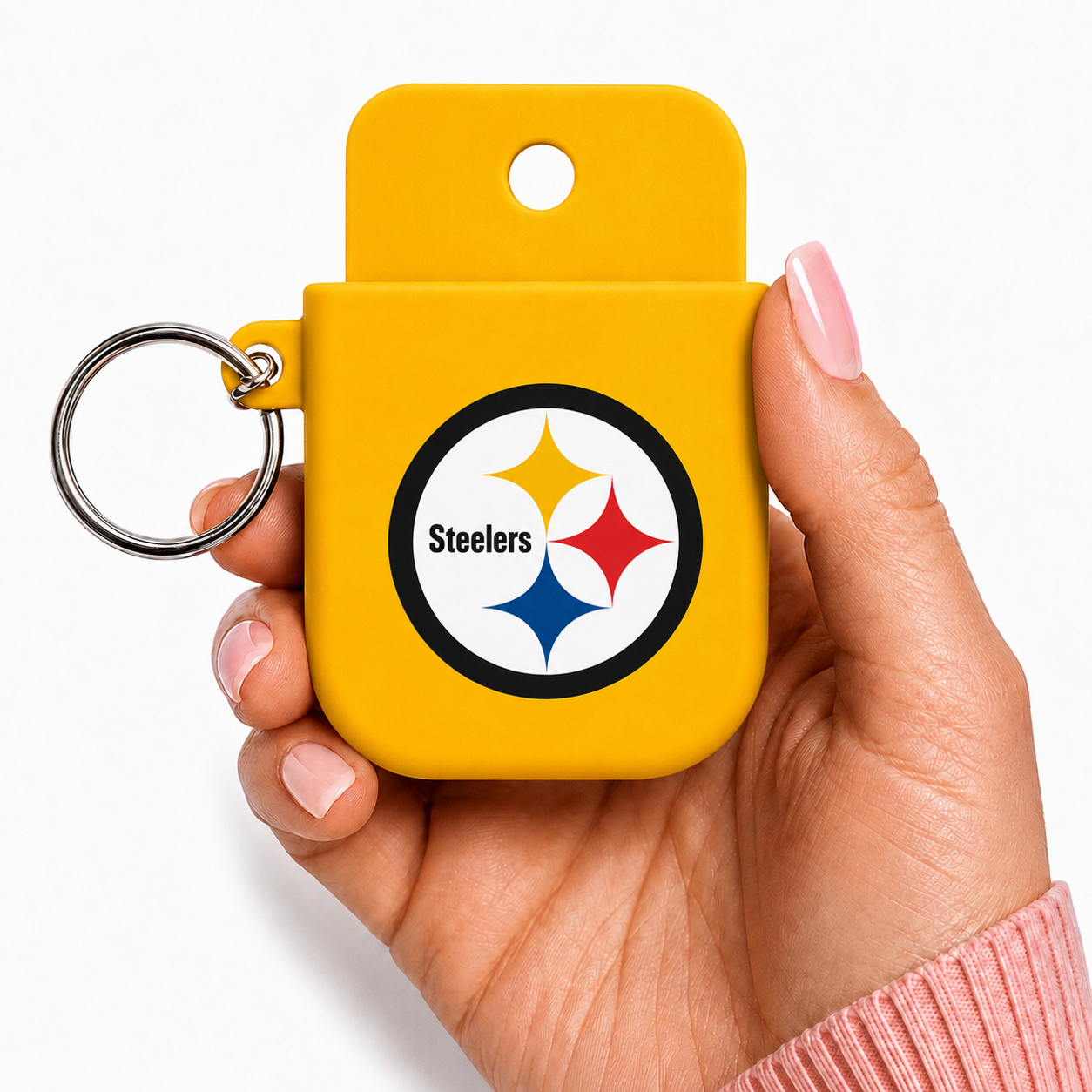 STEELERS B Pure Hand Sanitizer Holder 3MF File | Dollar Tree Sanitizer Keychain Holder | Digital 3D Printing File