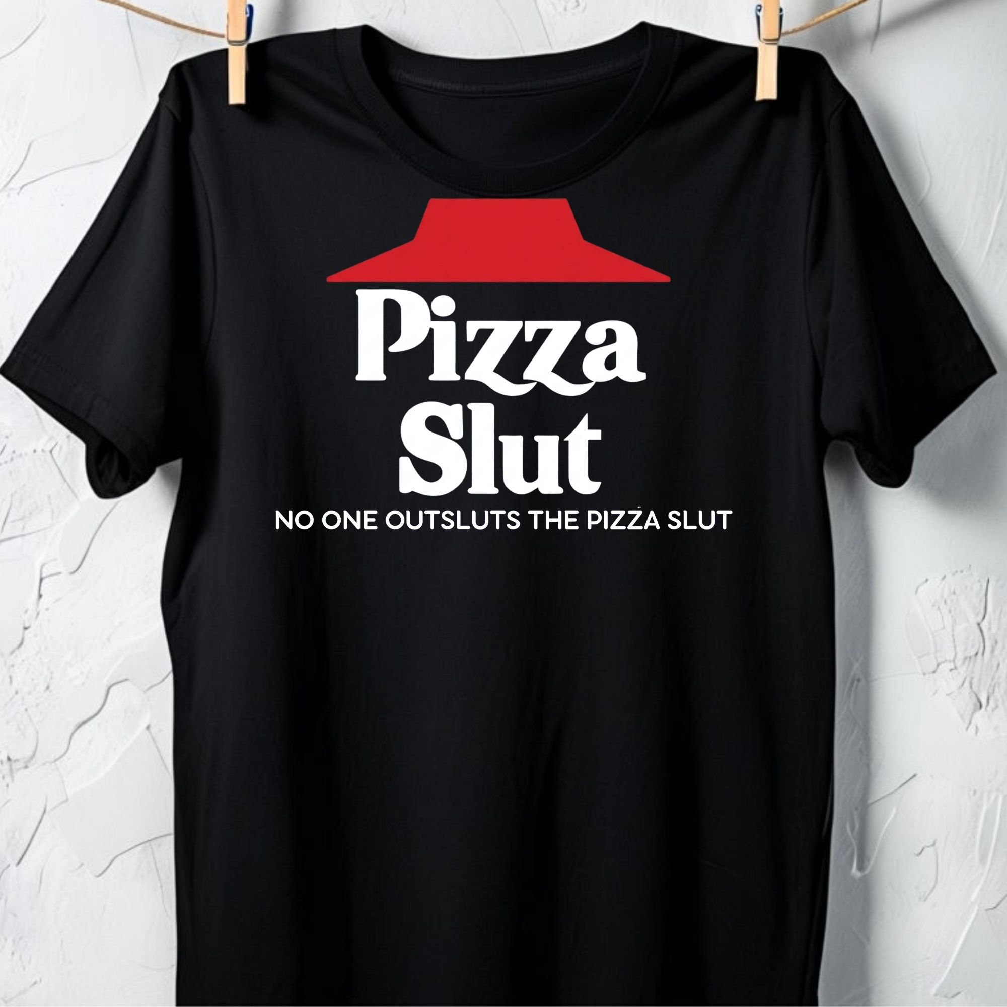 "No One Outsluts The Pizza Slut" Unisex Gildan Heavy Cotton T-Shirt