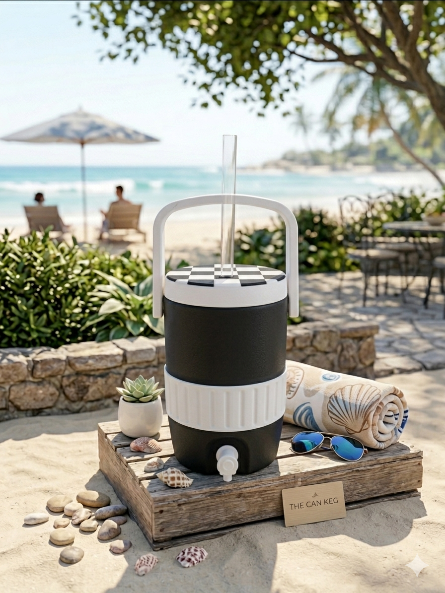 Checkered Pattern Modern Cooler Can Holder