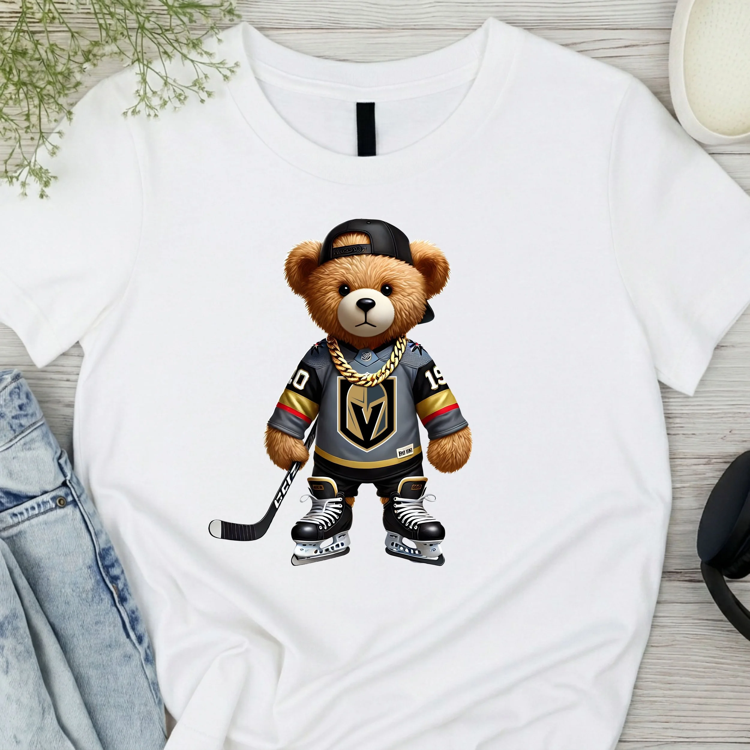 Hockey Bear Fan T-Shirt - LAS VEGAS GOLDEN KNIGHTS