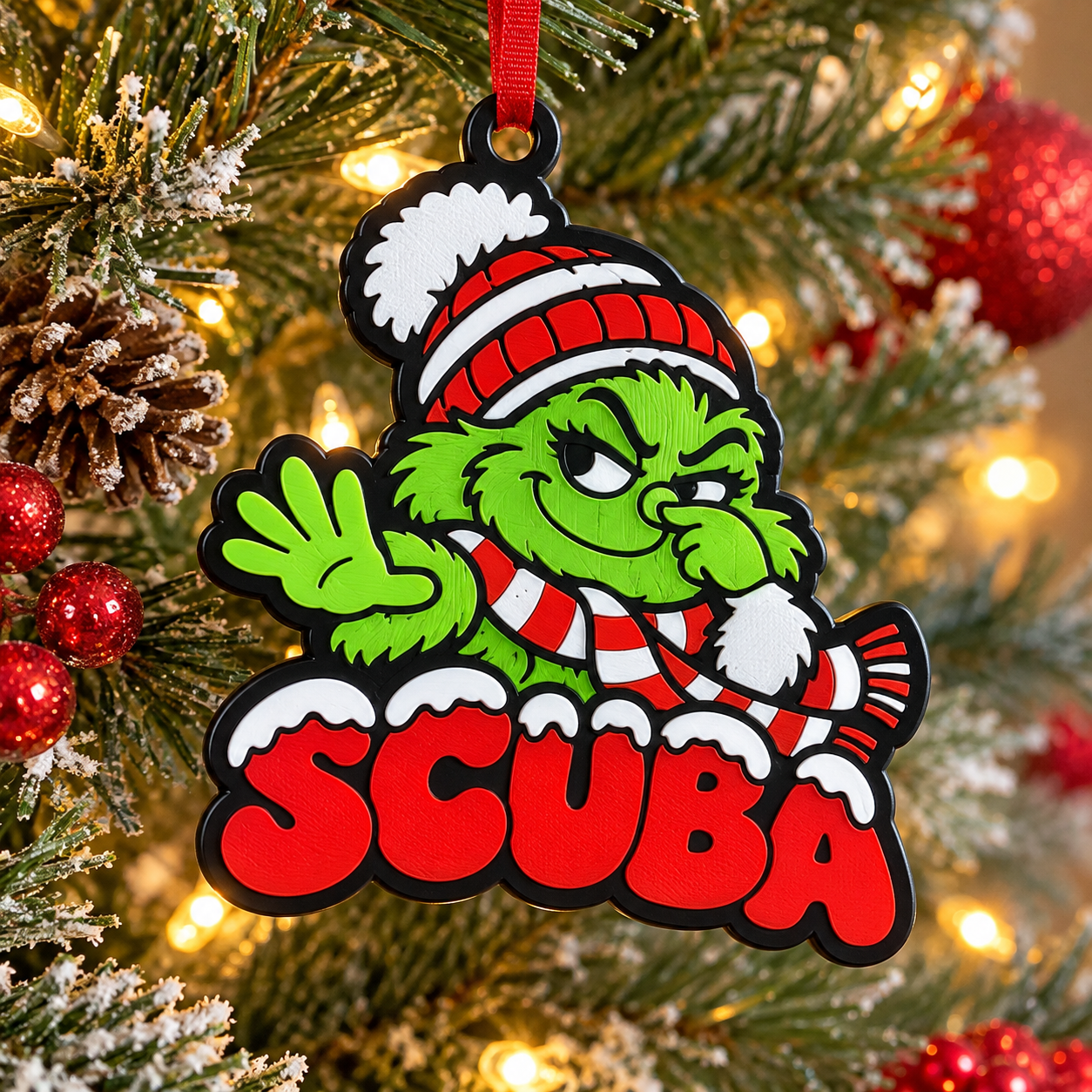 Grinch SCUBA Christmas Tree Ornament.png