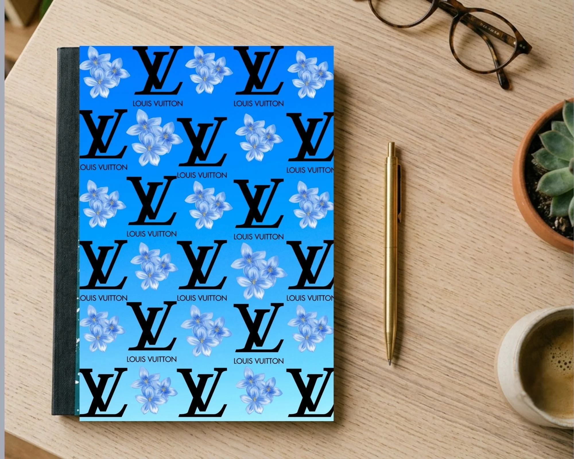 Designer Inspired Blue Blossom 80-Page Journal