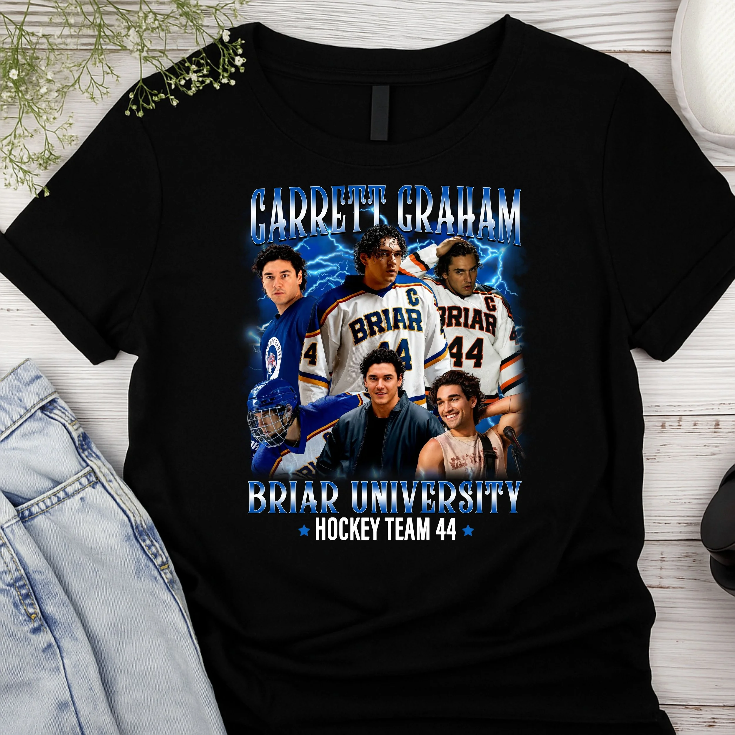 "Garrett Graham" Briar University Hockey Player Graphic T-Shirt - Vintage Style Sport Fan Apparel