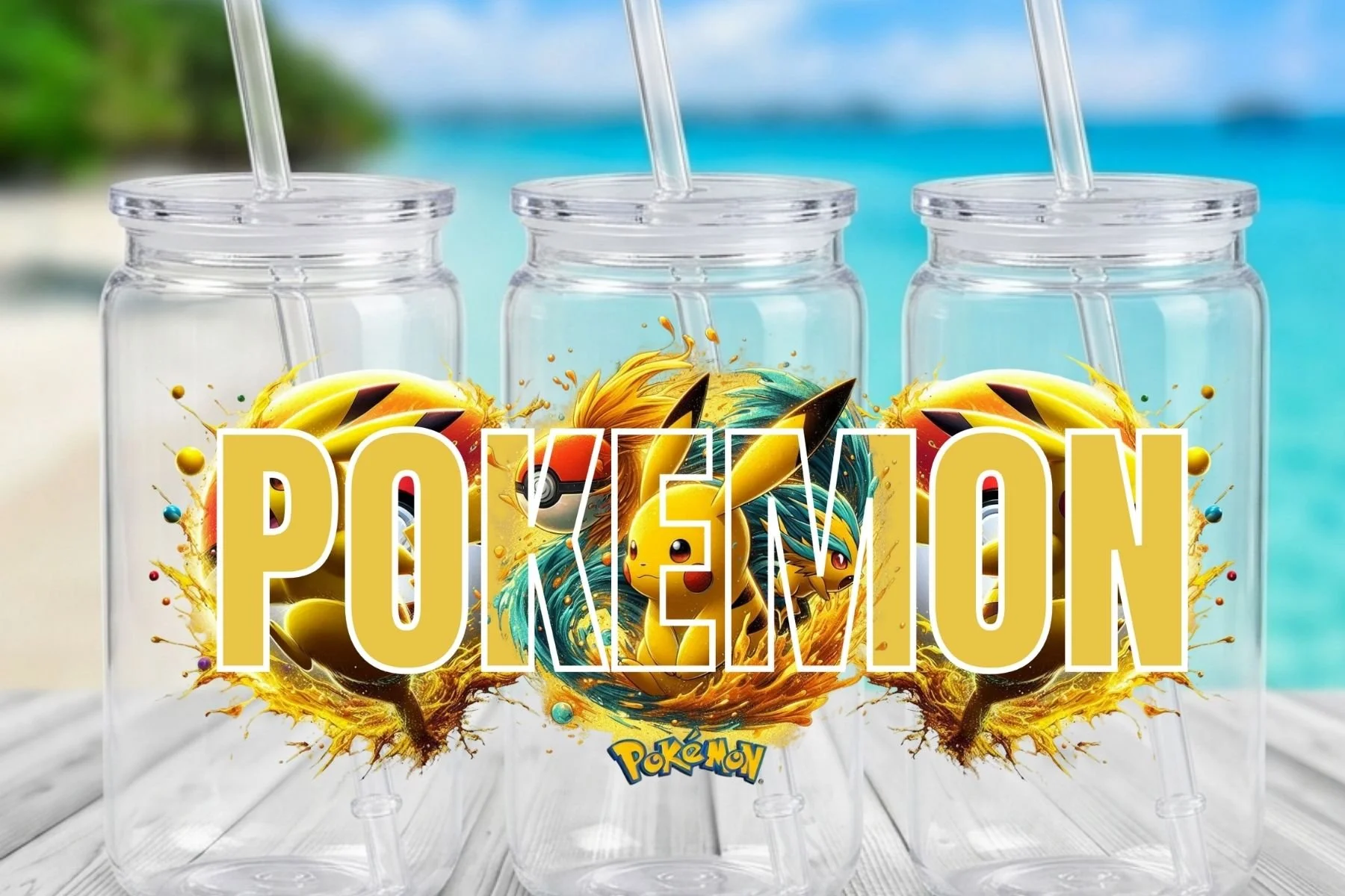 Pokémon Pikachu & Friends Action 16 oz. Can-Shaped Plastic Tumbler