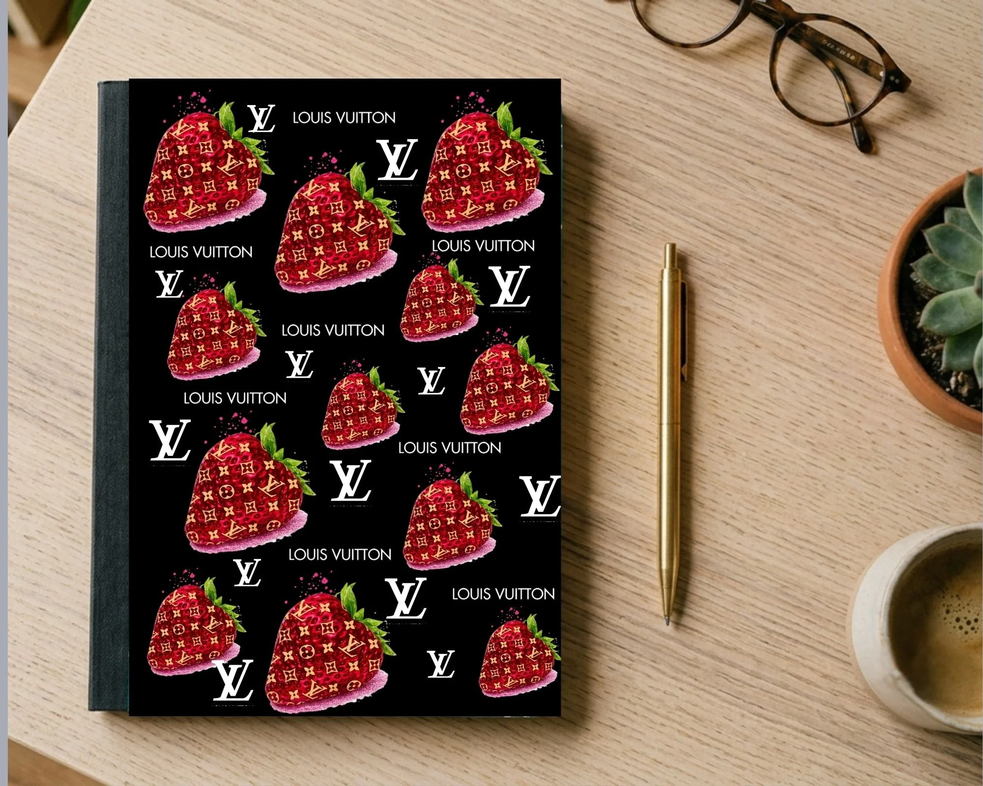 Designer Inspired Red Strawberry 80-Page Compostion notebook