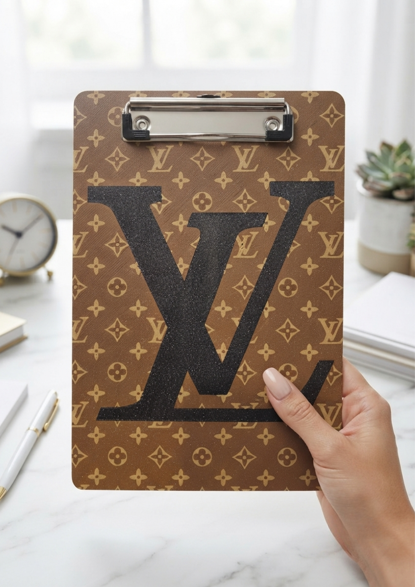 Brown Monogram Clipboard 3MF File | Multicolour 3D Printing File | Digital Download