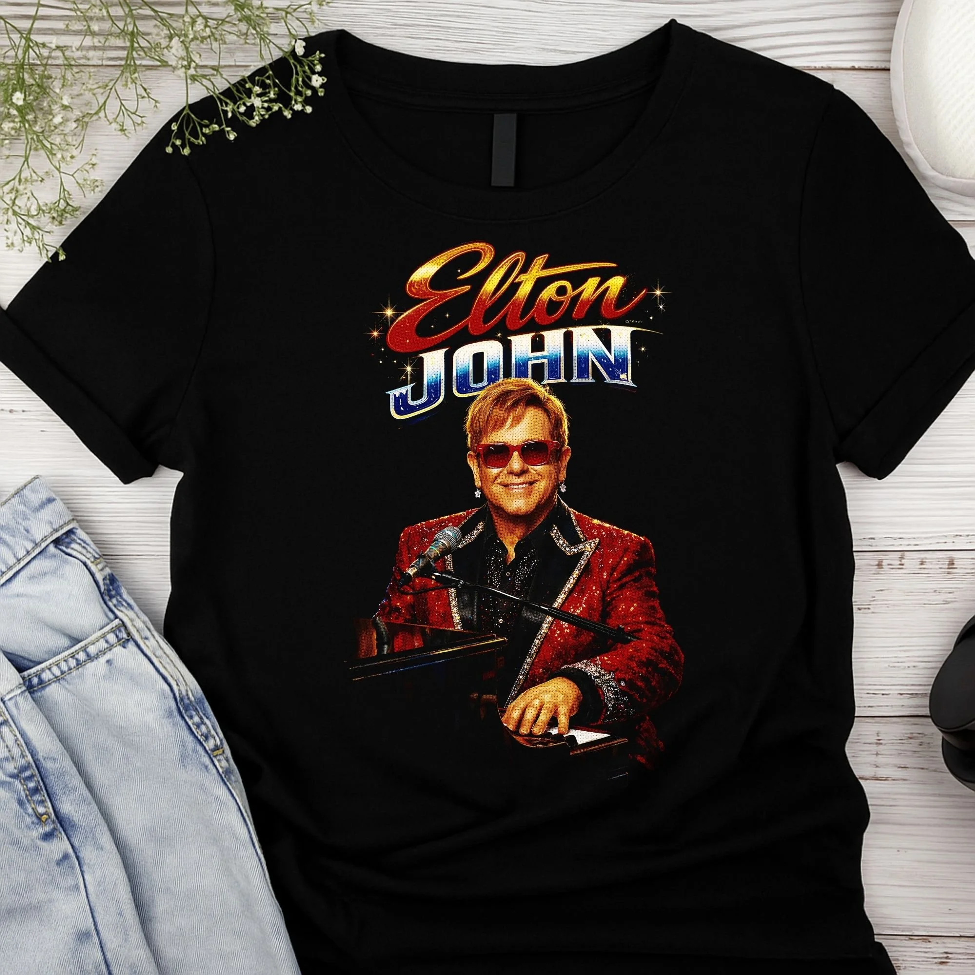 Elton John – Rock & Roll Legend Graphic Unisex Tee