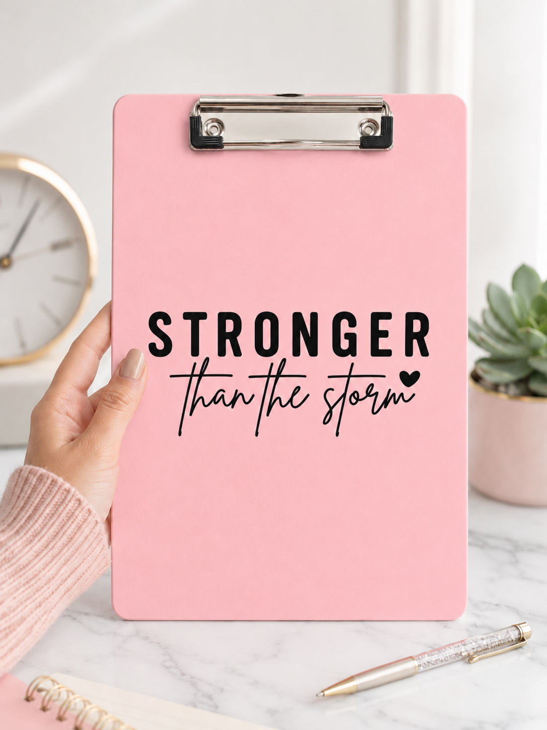 Stronger Than the Storm Clipboard 3MF File | Inspirational 3D Printing File | Digital Download