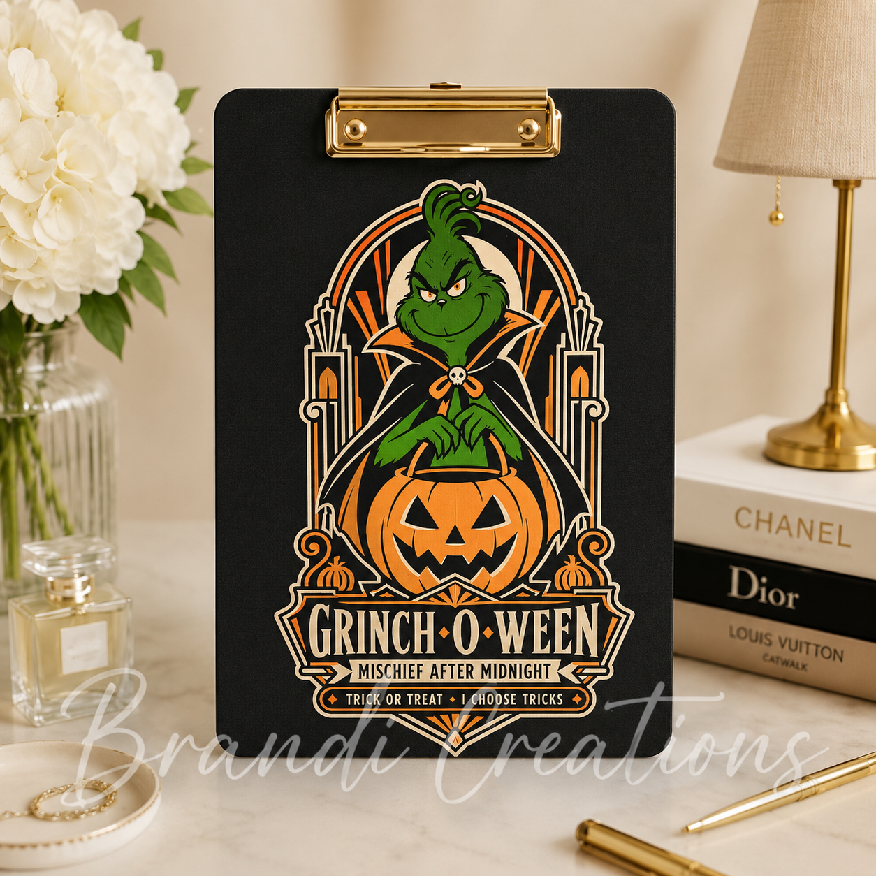 Halloween Grinch clipboard digital 3D print files