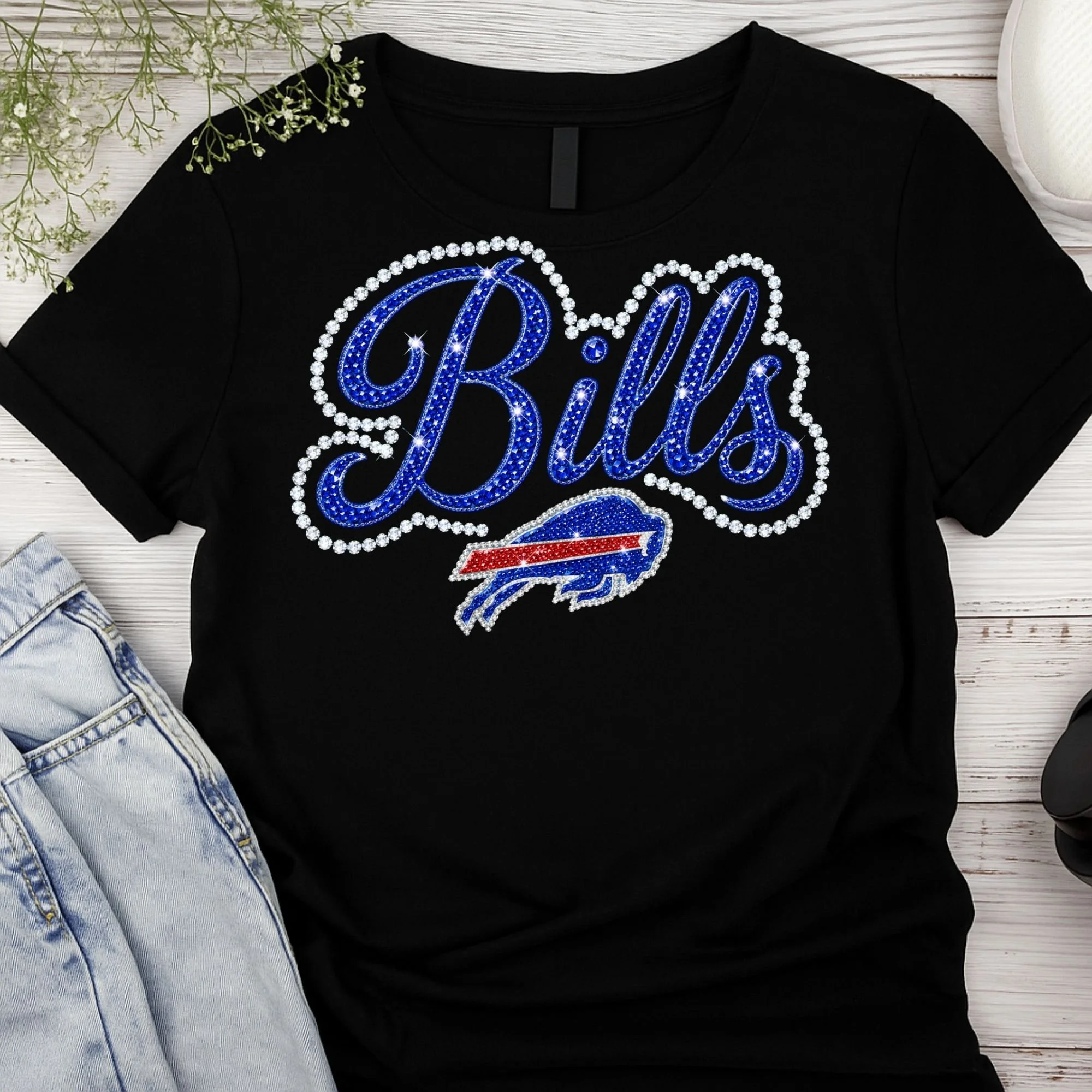 FOOTBALL FAUX BLING T SHIRTS- BILL'S