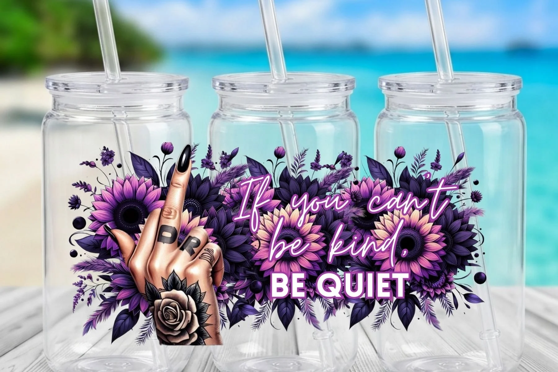"If You Can't Be Kind, BE QUIET" 16 oz. Can-Shaped Plastic Tumbler