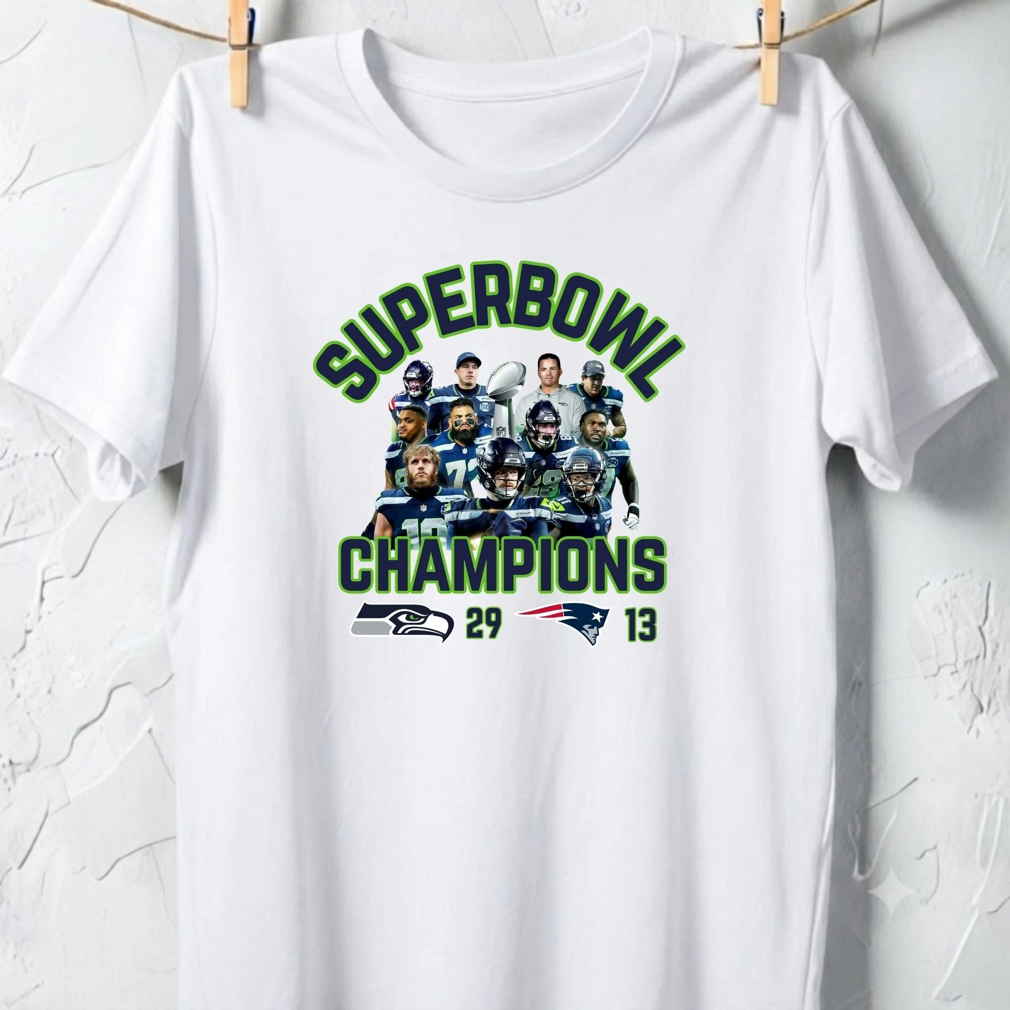 Super Bowl Champions – Seahawks vs. Patriots Commemorative Graphic Tee