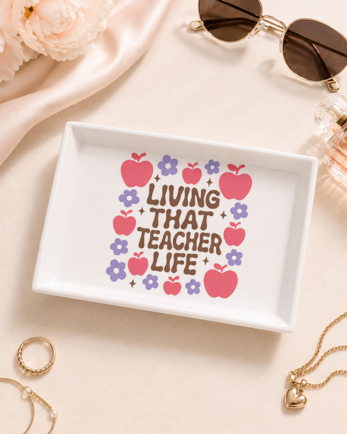 LIVING THE TEACHER LIFE 3D Printed Trinket Tray – Digital File Only