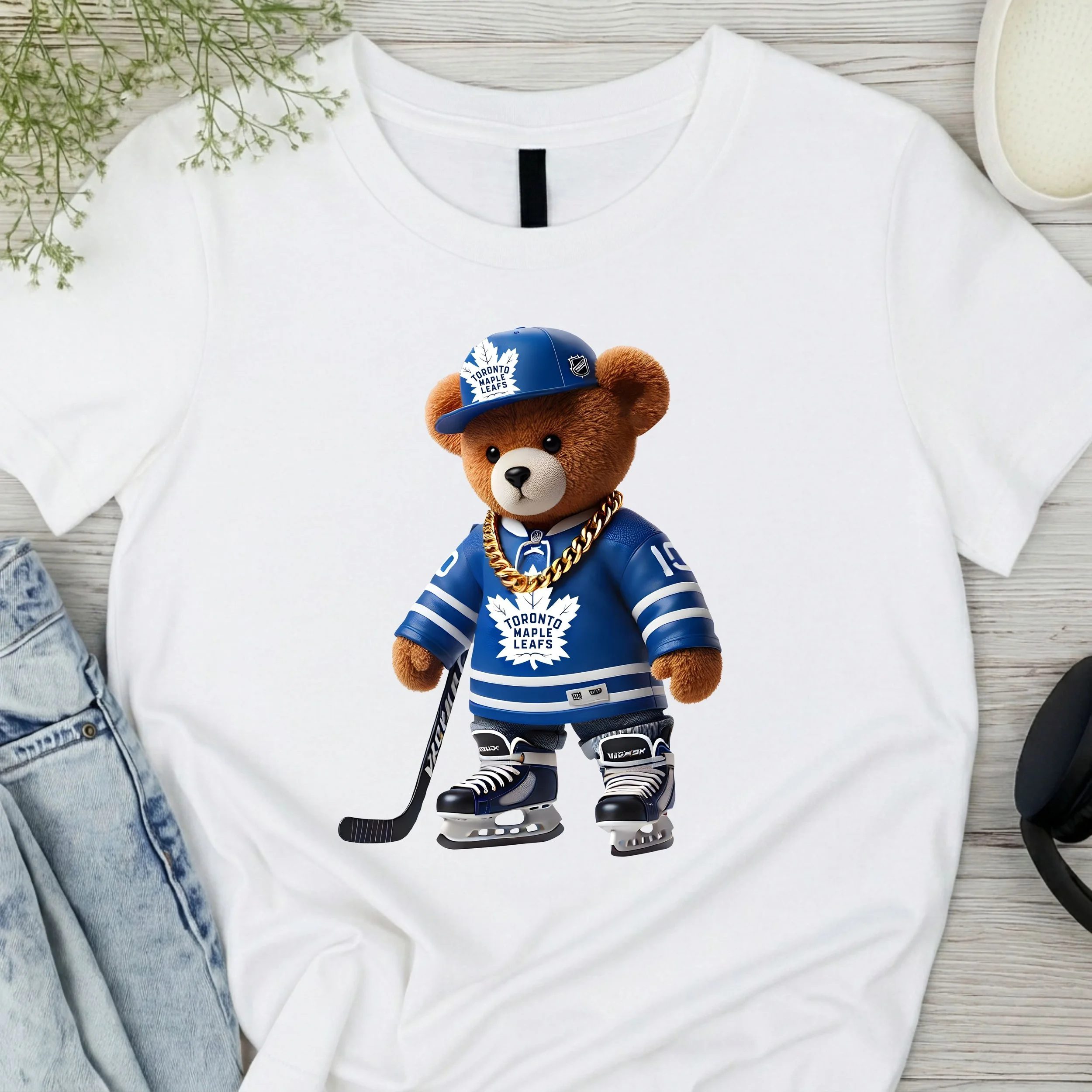 Hockey Bear Fan T-Shirt - TORONTO MAPLE LEAFS