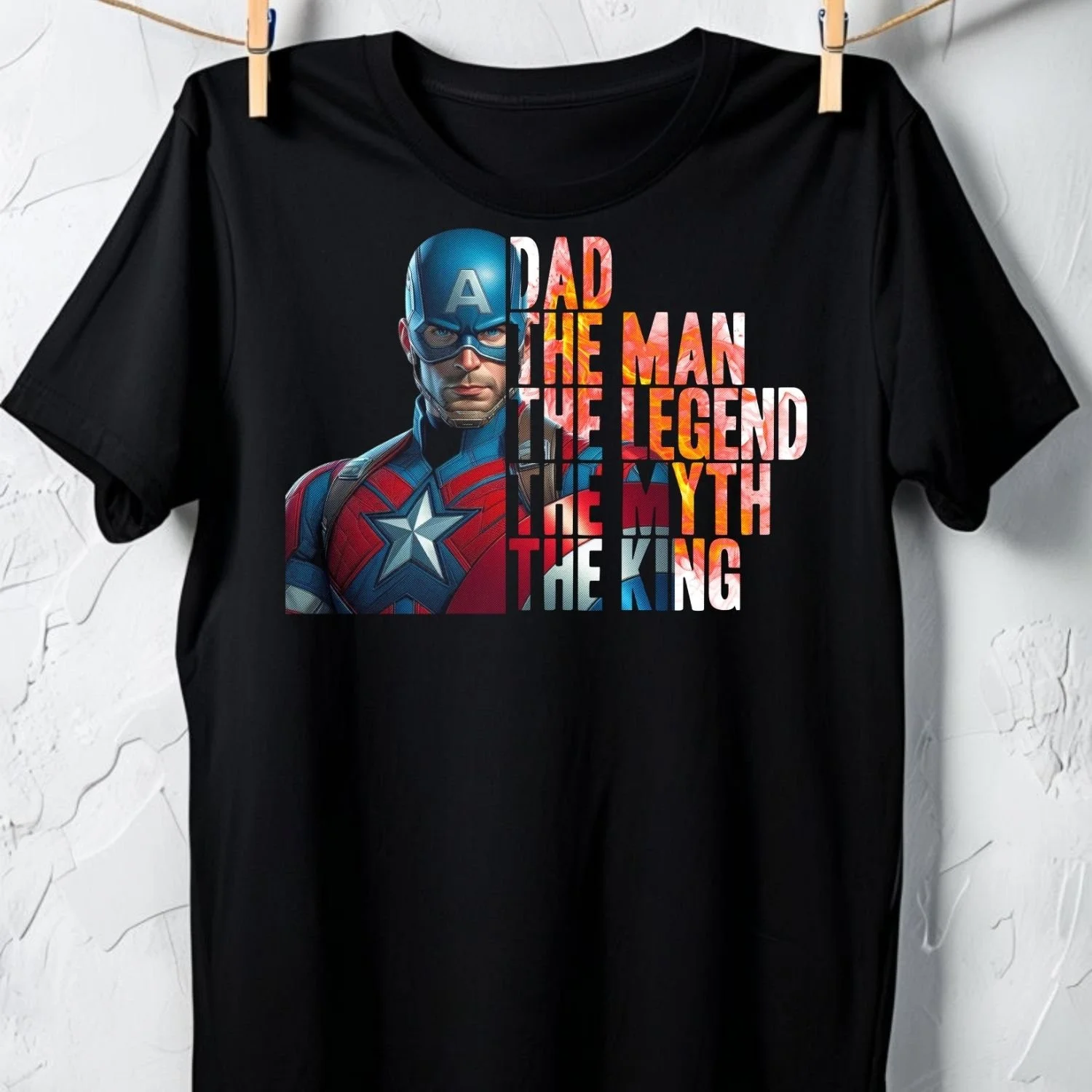 Dad The Man The Legend – Captain America Graphic Unisex Tee