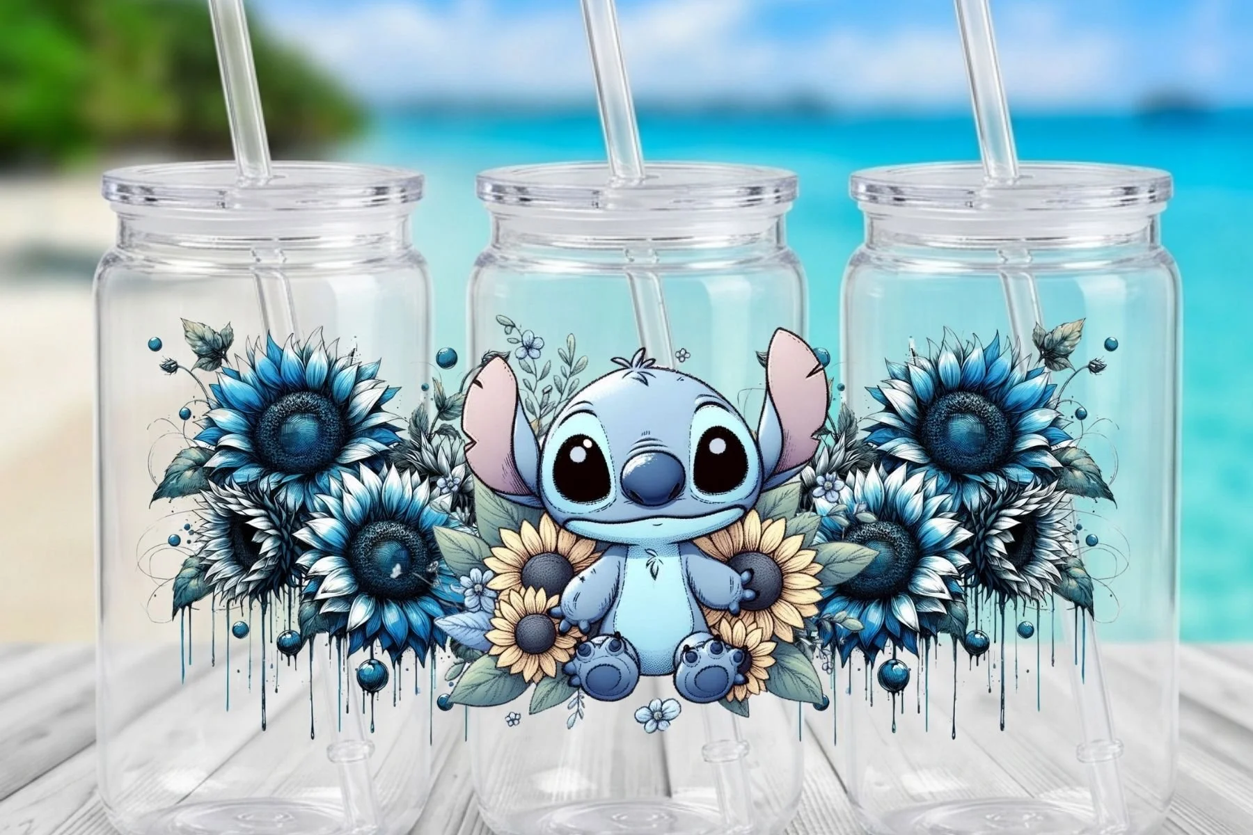 Stitch & Sunflower Floral 16oz tumbler