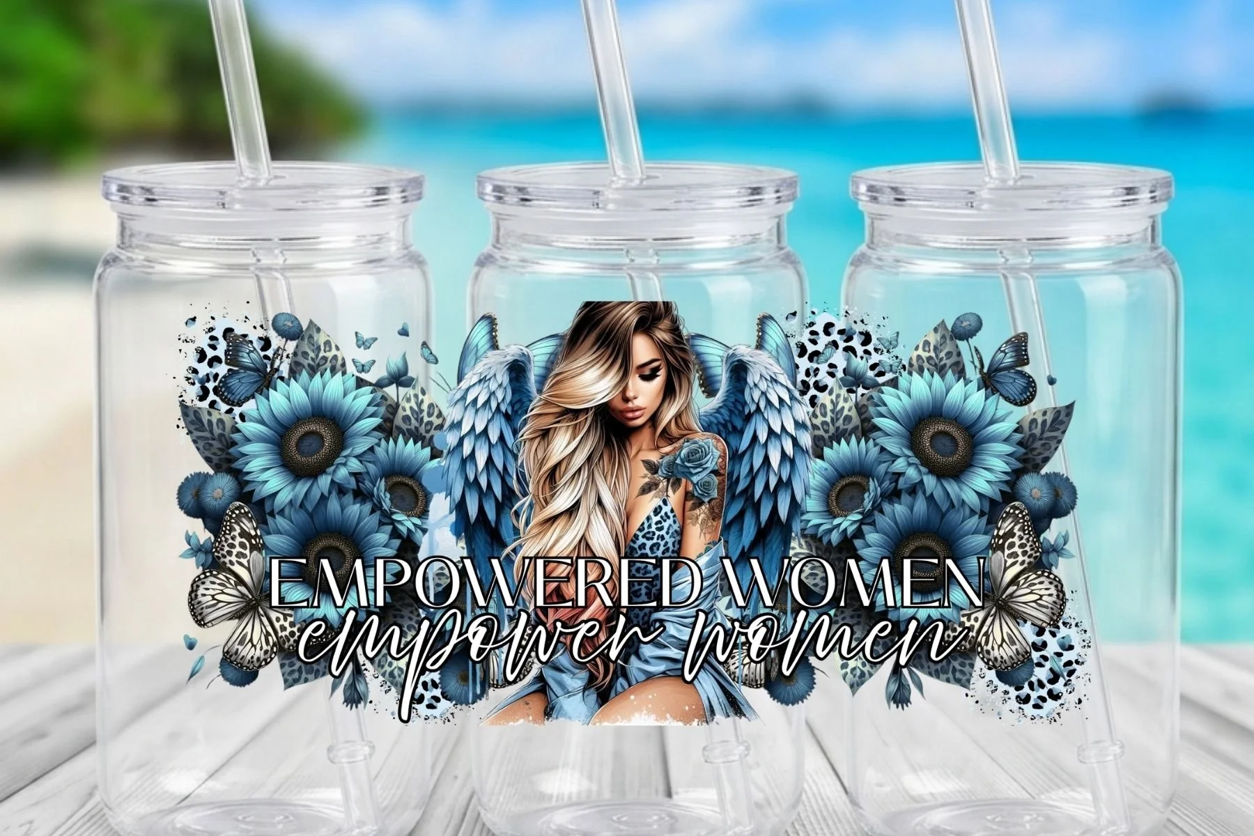 "Empowered Women Empower Women" Winged Girl 16 oz. Tumbler