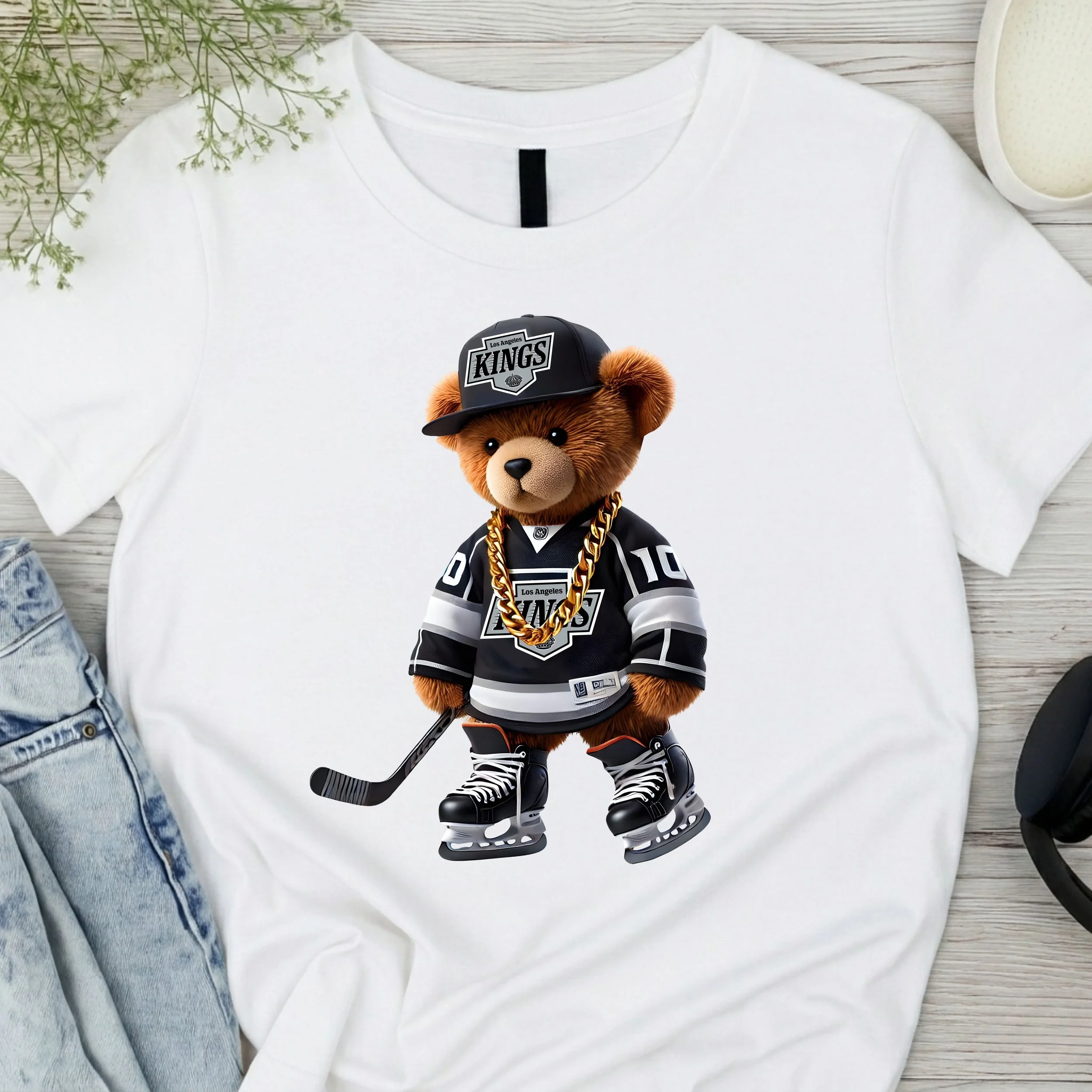 Hockey Bear Fan T-Shirt - LOS ANGELES KINGS