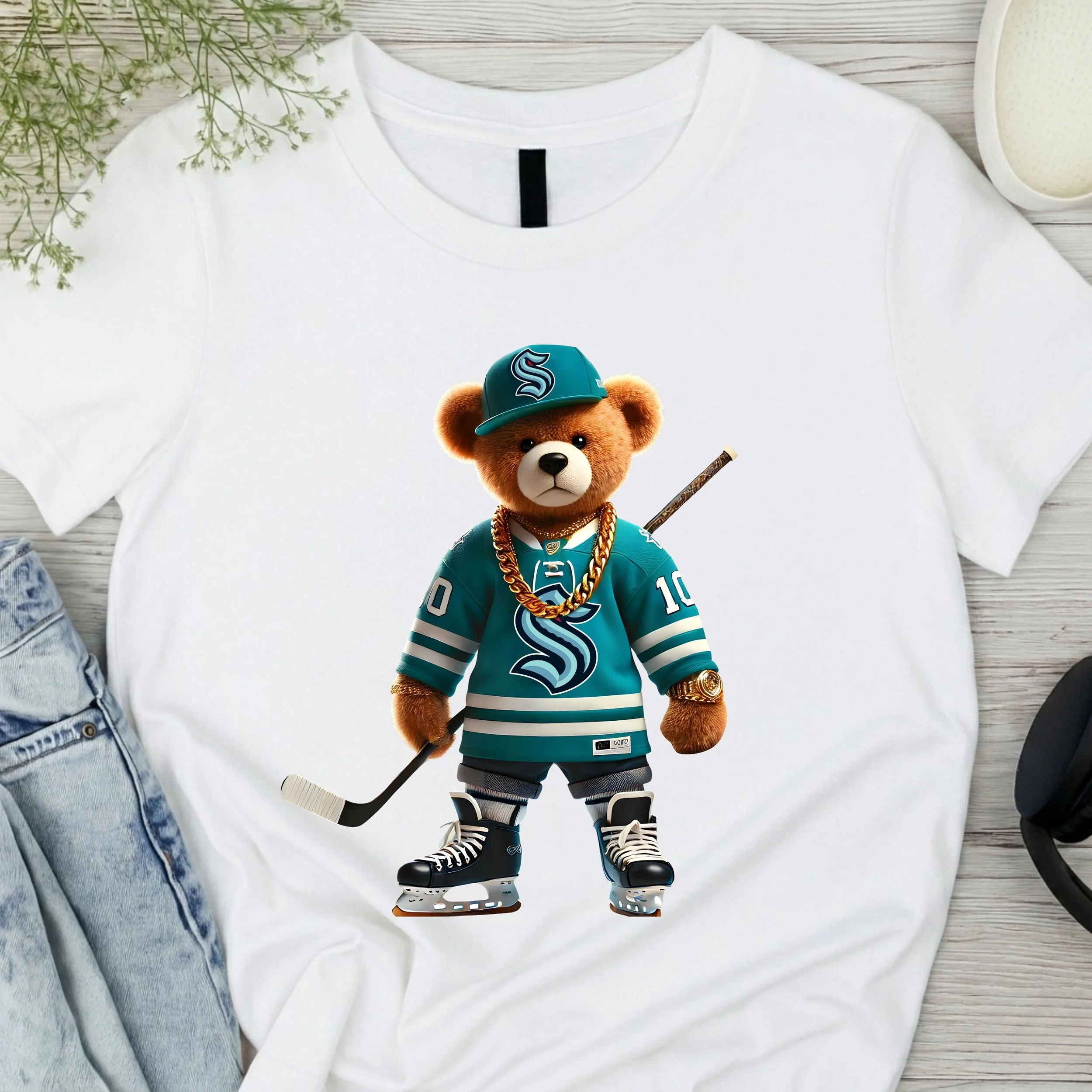 Hockey Bear Fan T-Shirt - SEATTLE KRAKEN