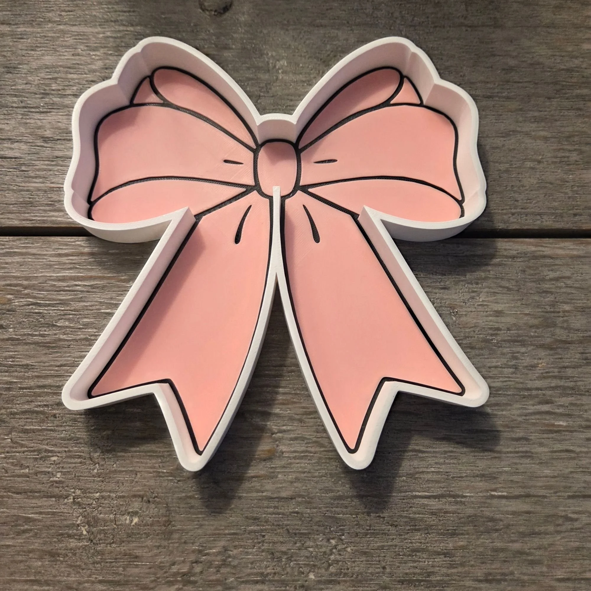 Pink Bow-Shaped Trinket Tray – Whimsical Jewelry & Vanity Dish