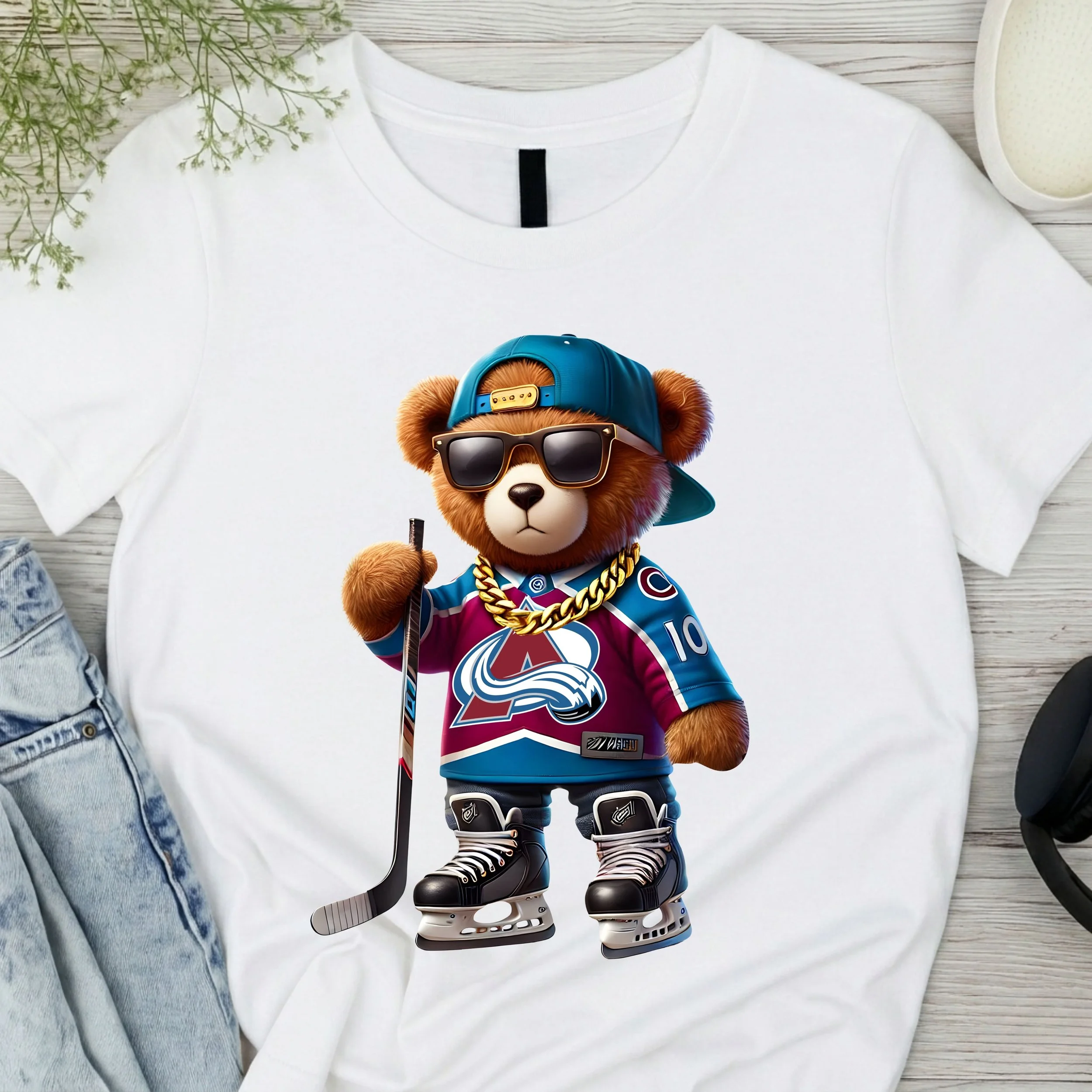 Hockey Bear Fan T-Shirt - COLORADO AVALANCHE