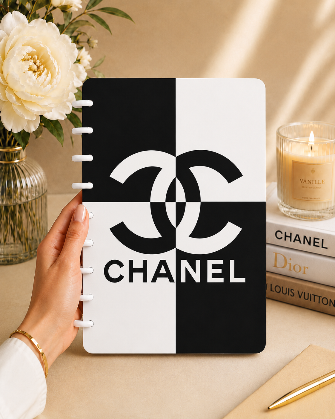 Designer-Inspired A5 Discbound Notebook Cover -3D DIGITAL STL FILE
