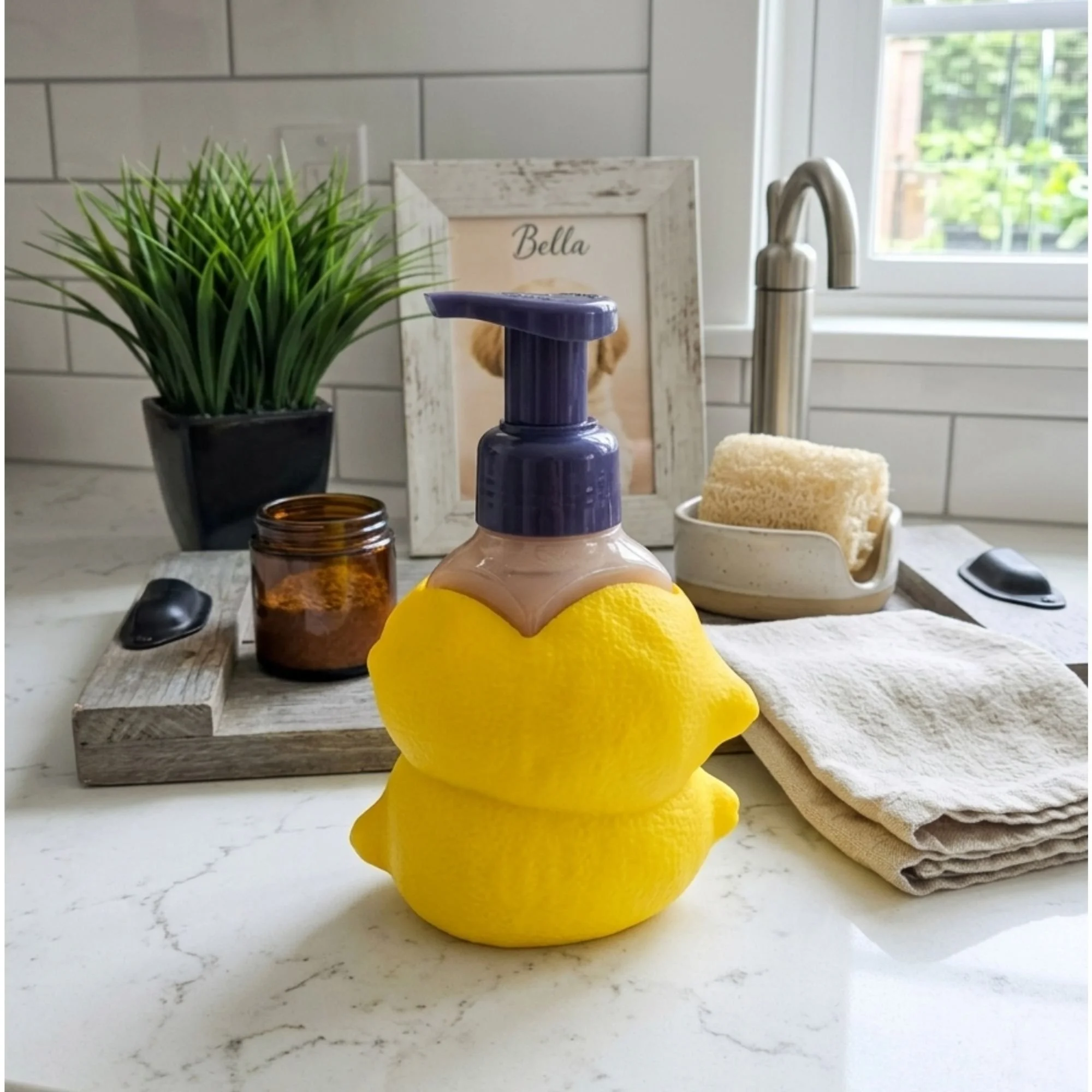Lemon Foaming Soap Dispenser Holder