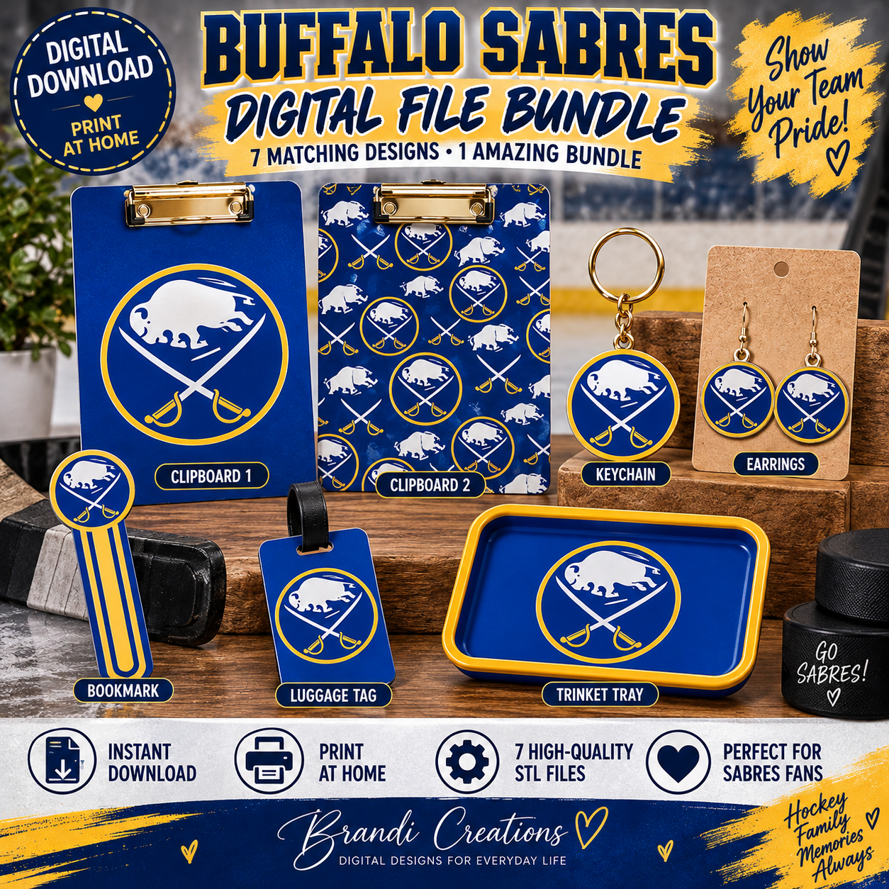 Buffalo Sabres 3D Print Digital File Bundle – 7 Designs