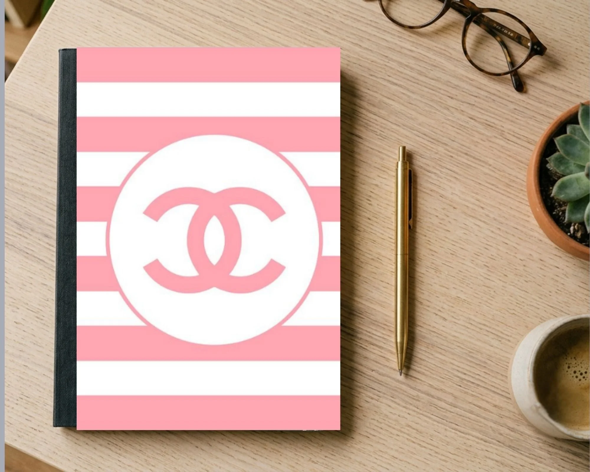 Designer Inspired Pastel Stripe 80-Page Compostion Notebook