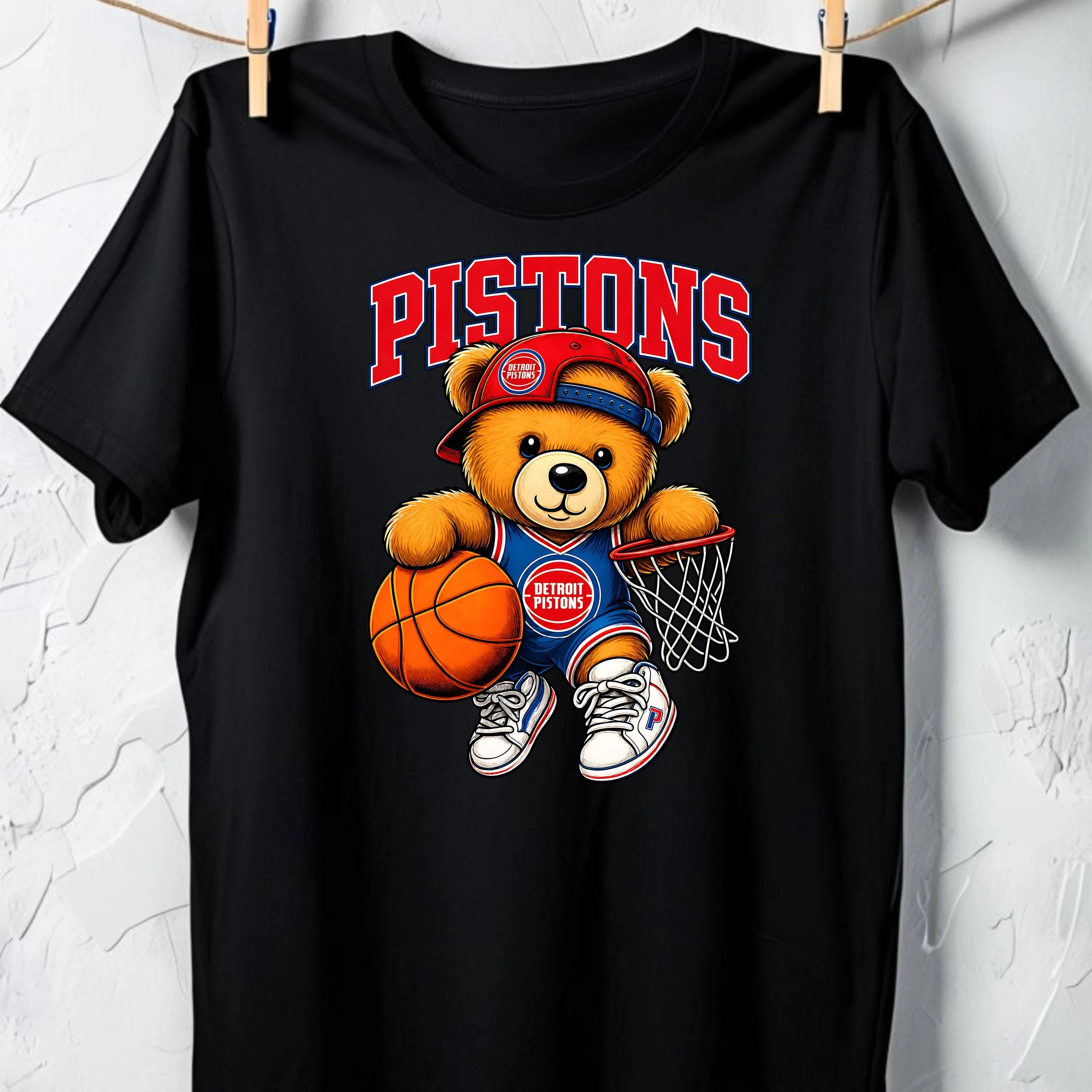 TEAM SPIRIT BEAR T SHIRT -PISTONS