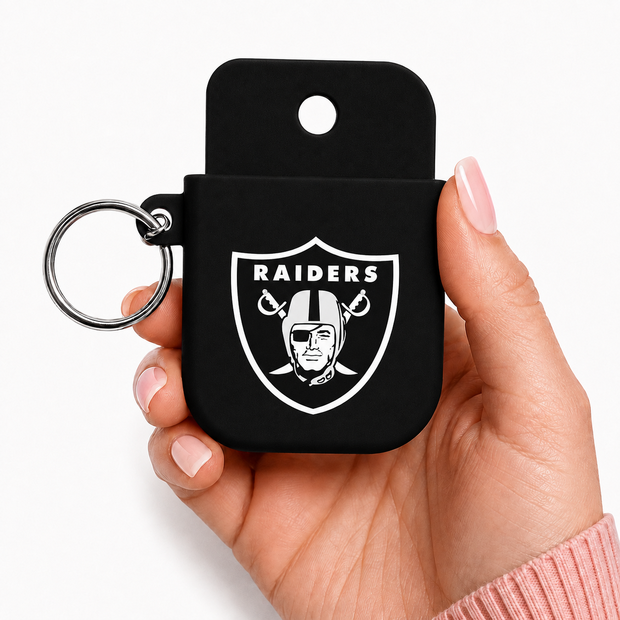 RAIDERS B Pure Hand Sanitizer Holder 3MF File | Dollar Tree Sanitizer Keychain Holder | Digital 3D Printing File