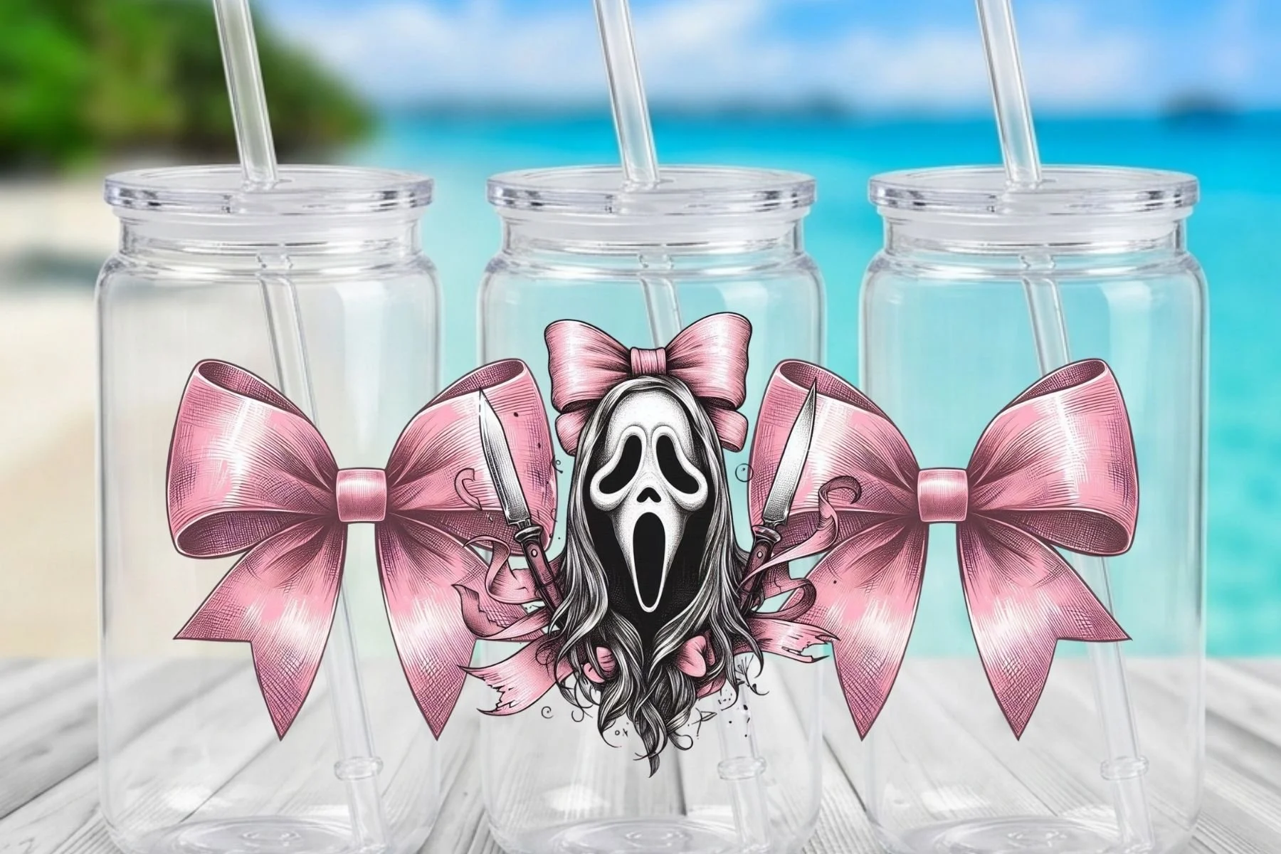 Bow-tifully Deadly: Ghostface Edition 16OZ tumbler