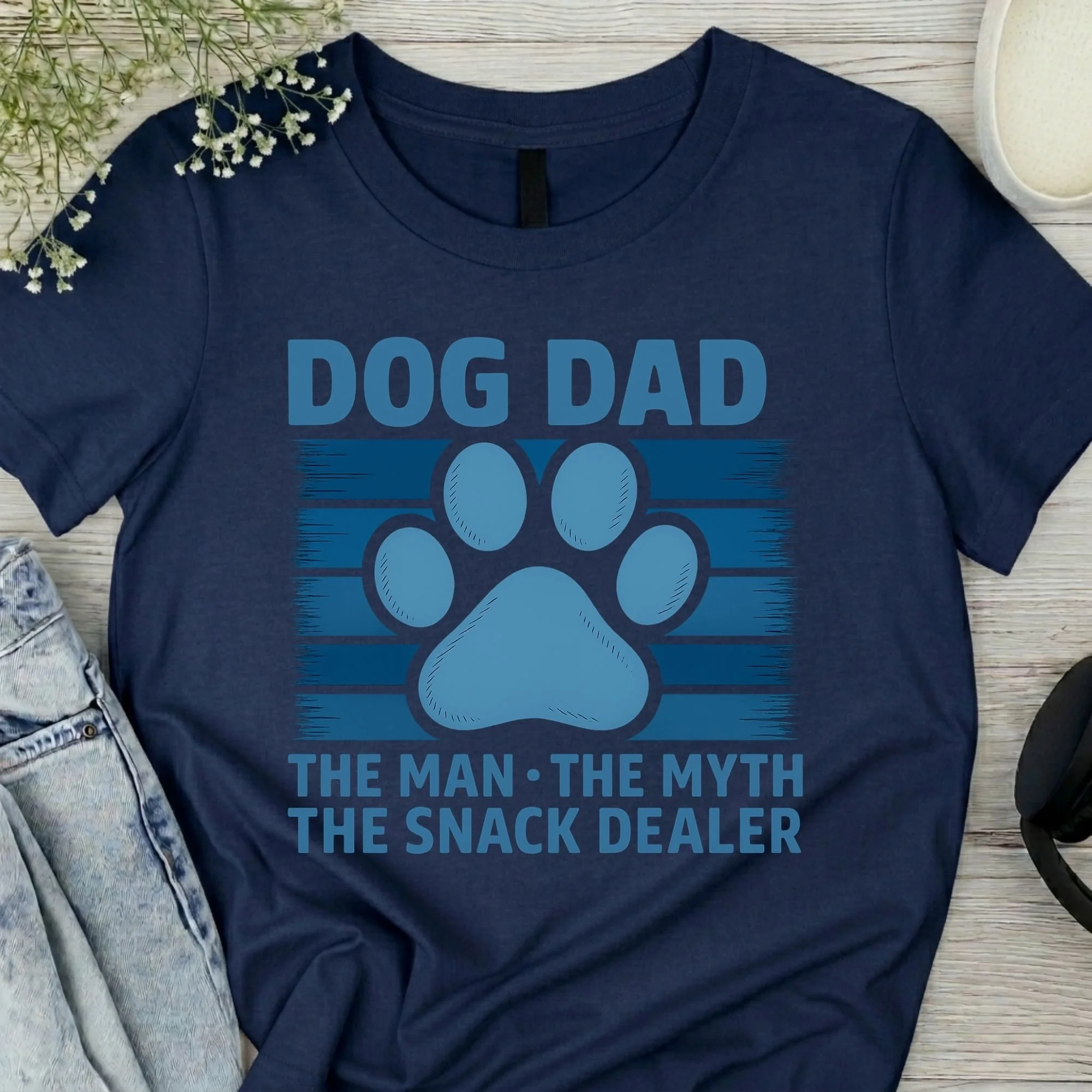 "Dog Dad – The Man, The Myth, The Snack Dealer" Graphic Tee