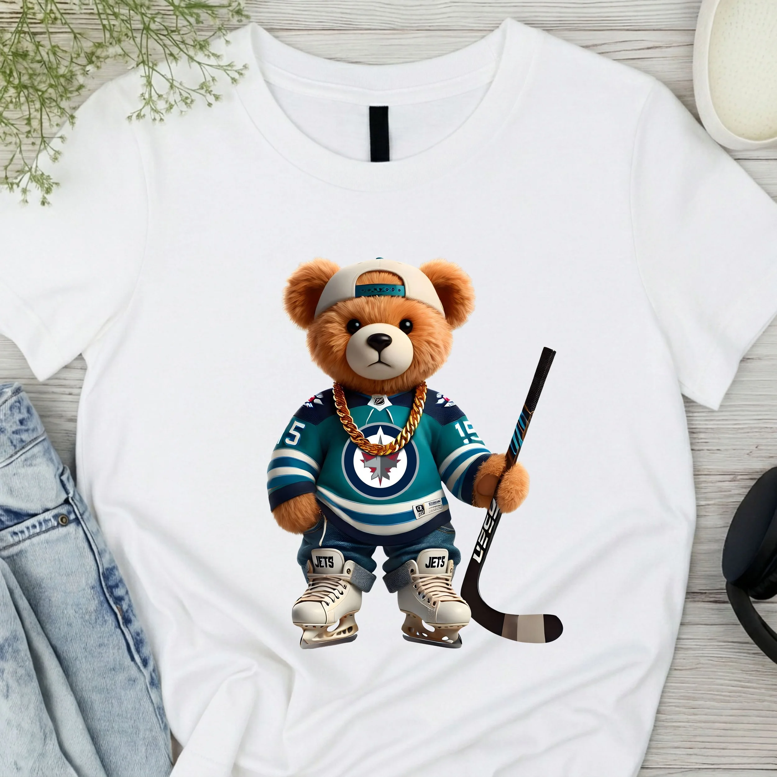 Hockey Bear Fan T-Shirt - WINNIPEG JETS