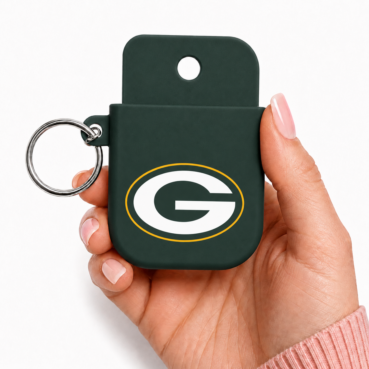 GREEN BAY B Pure Hand Sanitizer Holder 3MF File | Dollar Tree Sanitizer Keychain Holder | Digital 3D Printing File