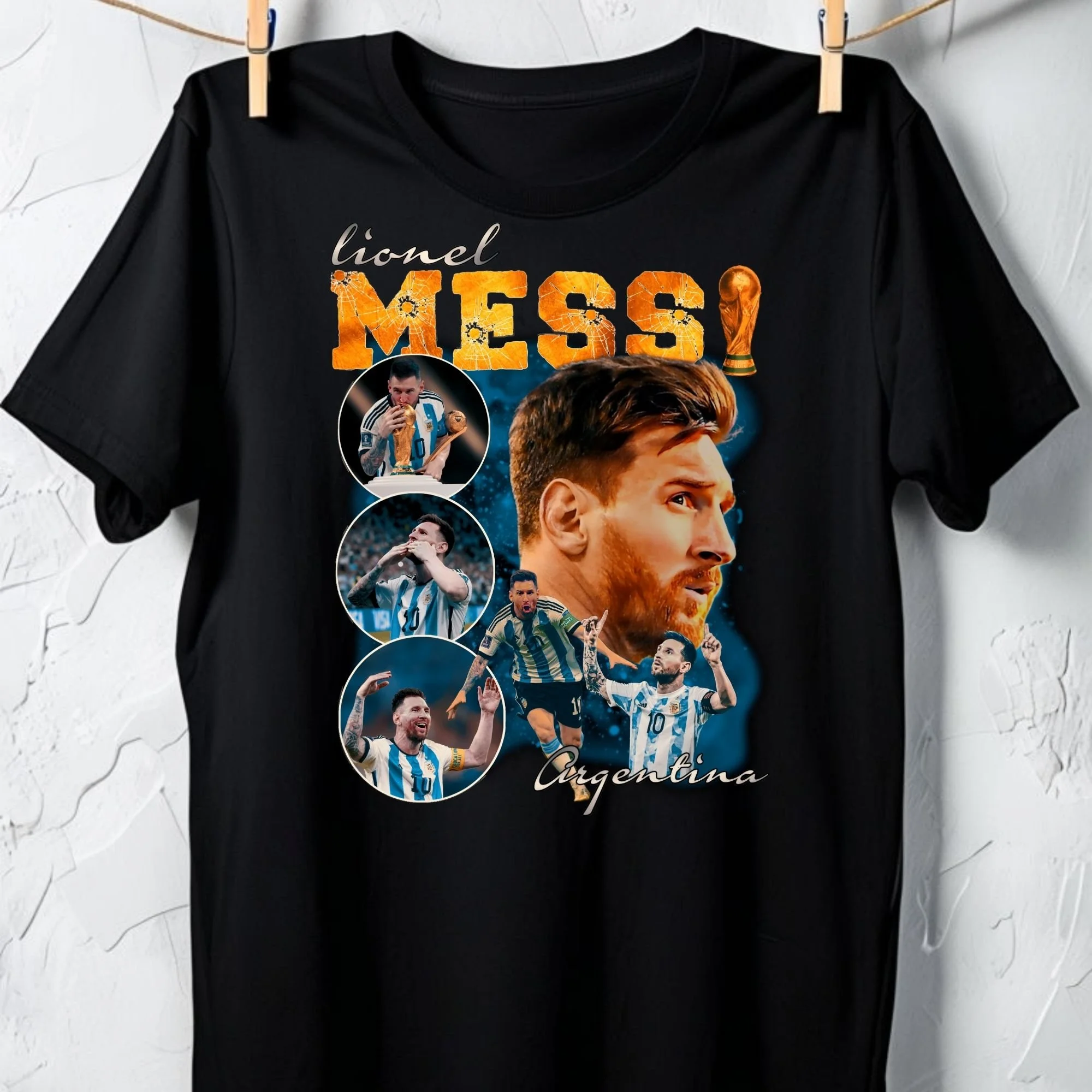 LIONEL MESSI " WORLD CHAMPION " TRIBUTE T SHIRT