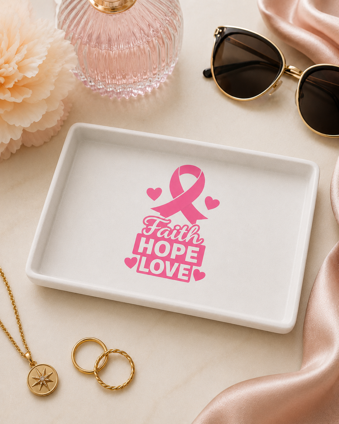 FAITH HOPE LOVE 3D Printed Trinket Tray – Digital File Only
