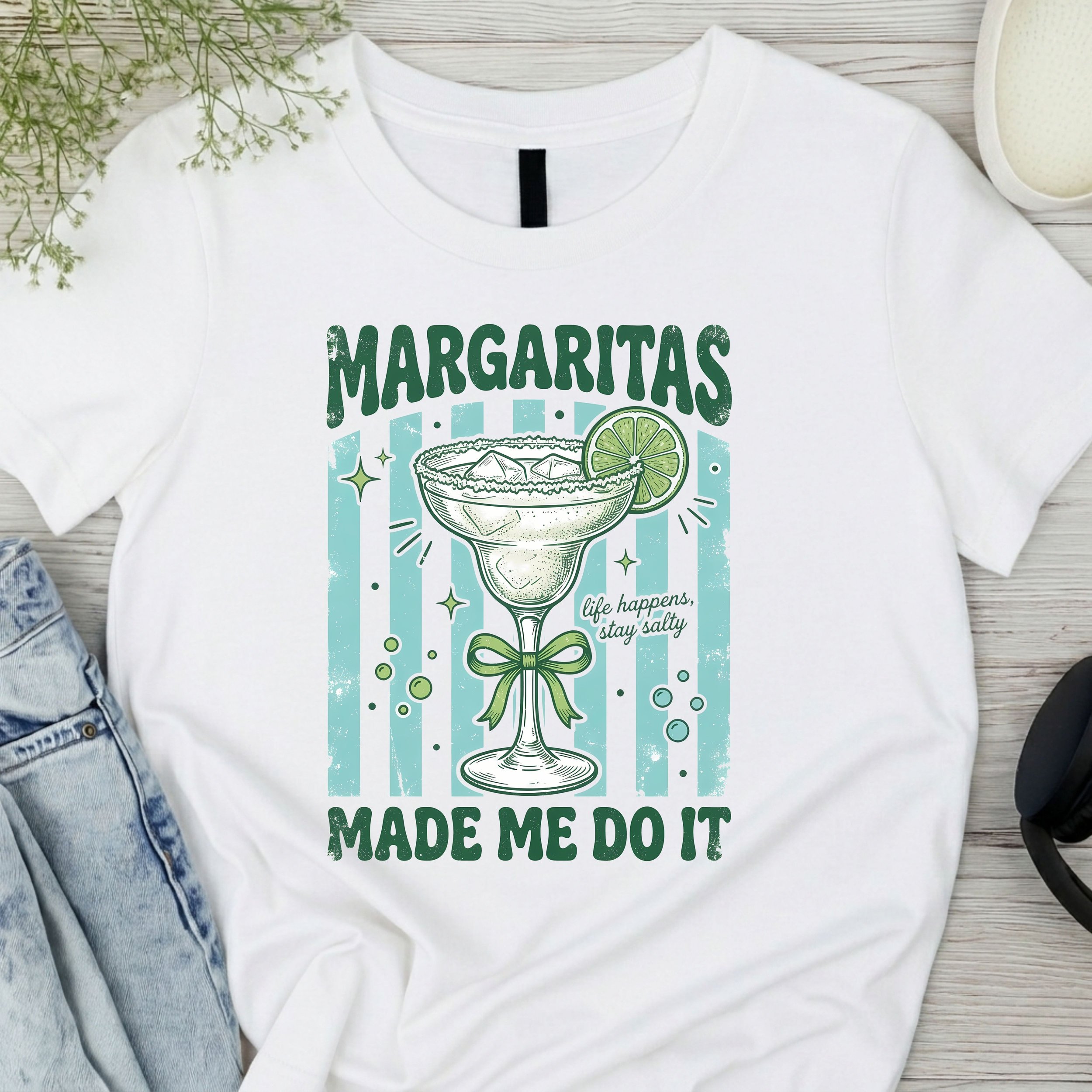 "Margaritas Made Me Do It" Graphic T-Shirt - Fun Cocktail Lover Tee - Casual Summer Apparel