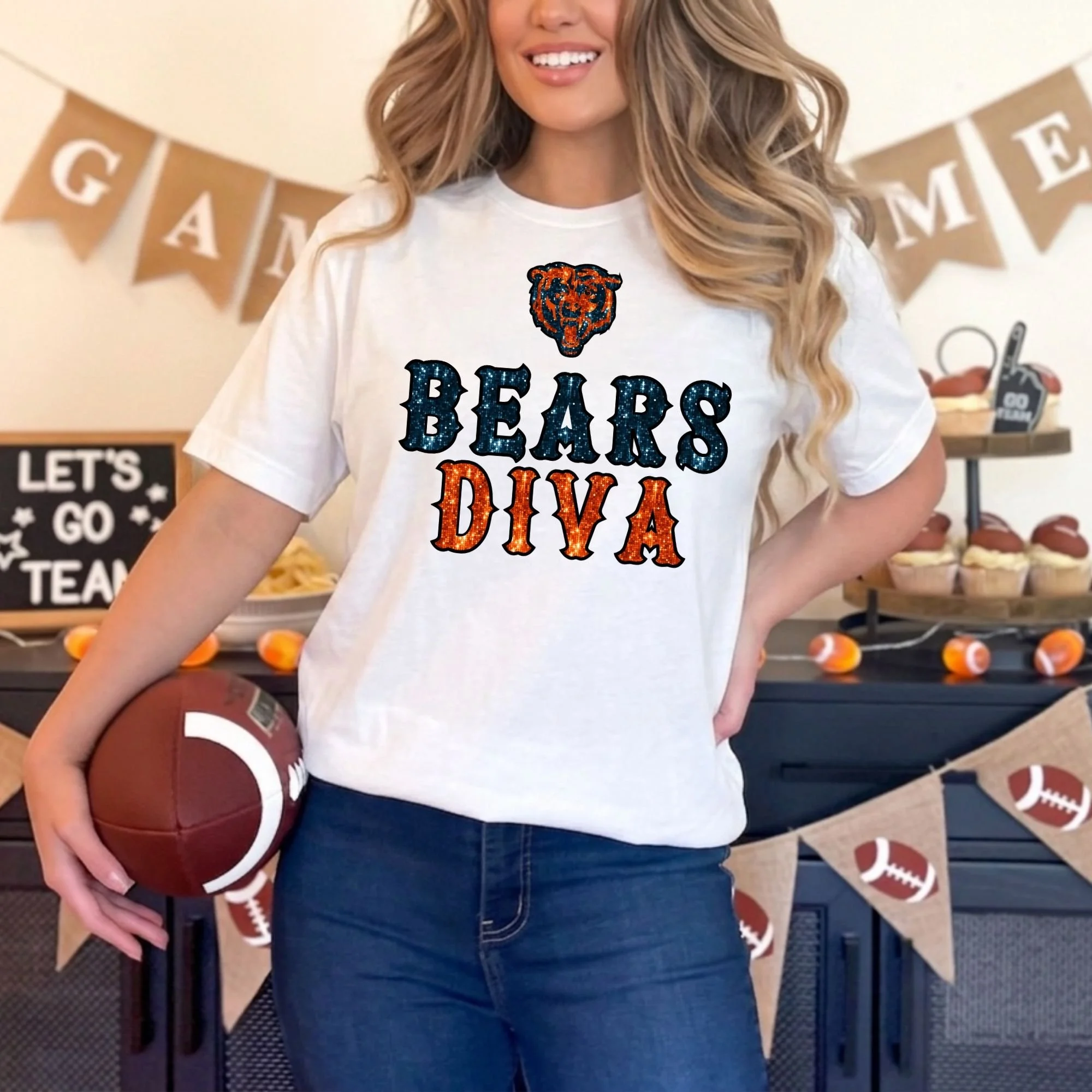 Chicago Bears Glitter Team Spirit Tee