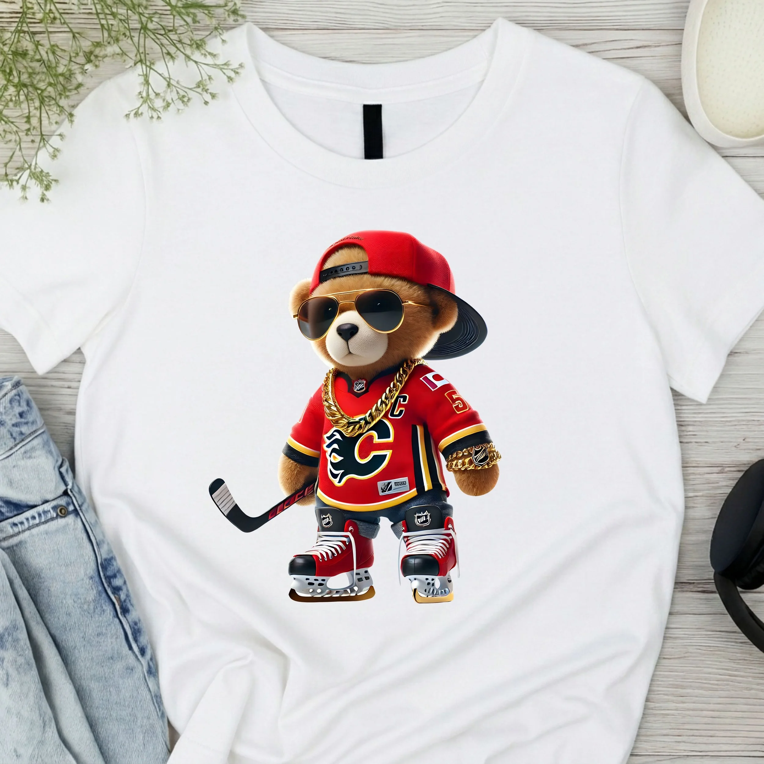 Hockey Bear Fan T-Shirt – CALGARY FLAMES