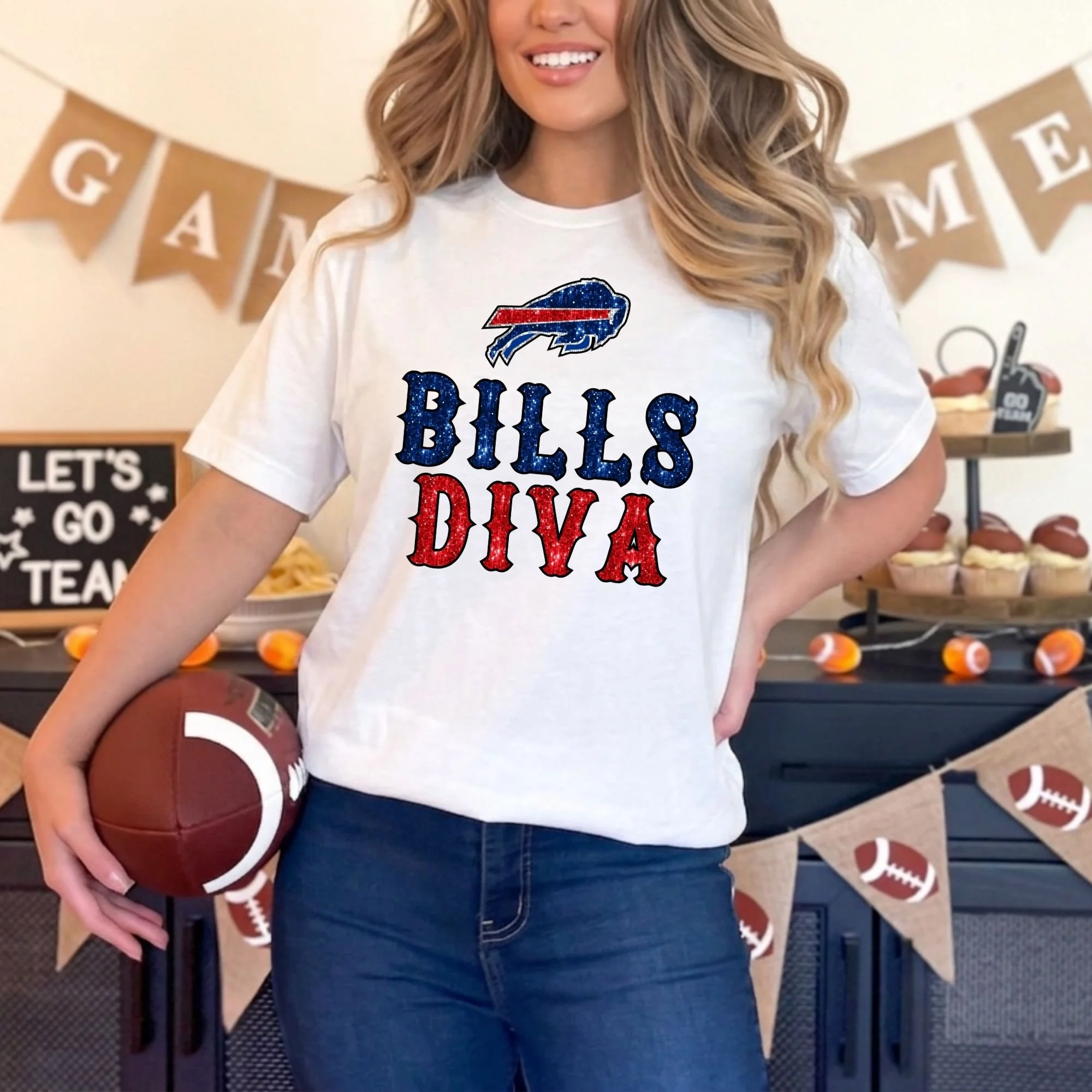 Buffalo Bills Glitter Team Spirit Tee