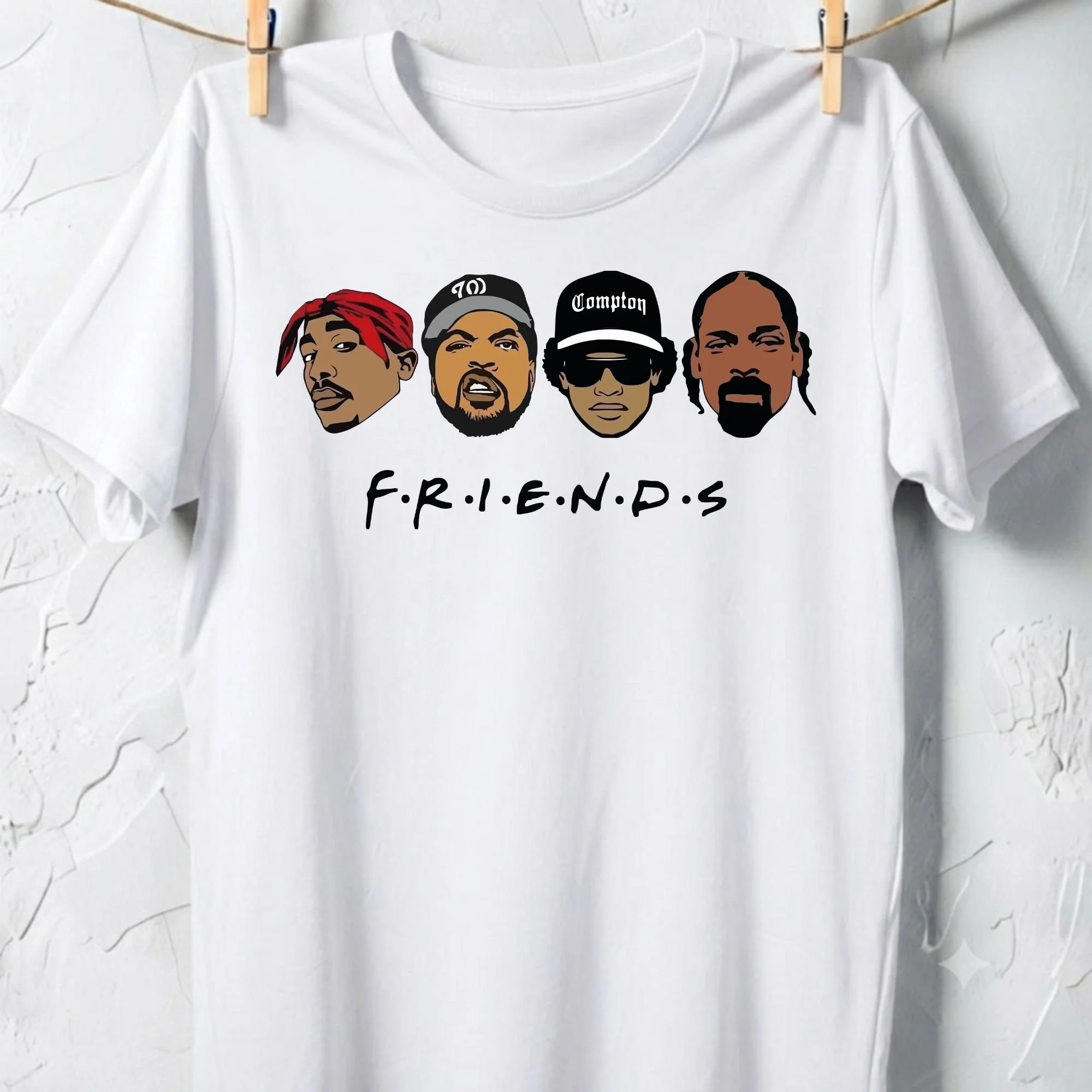 West Coast Hip-Hop Legends – "FRIENDS" Mashup Graphic Tee