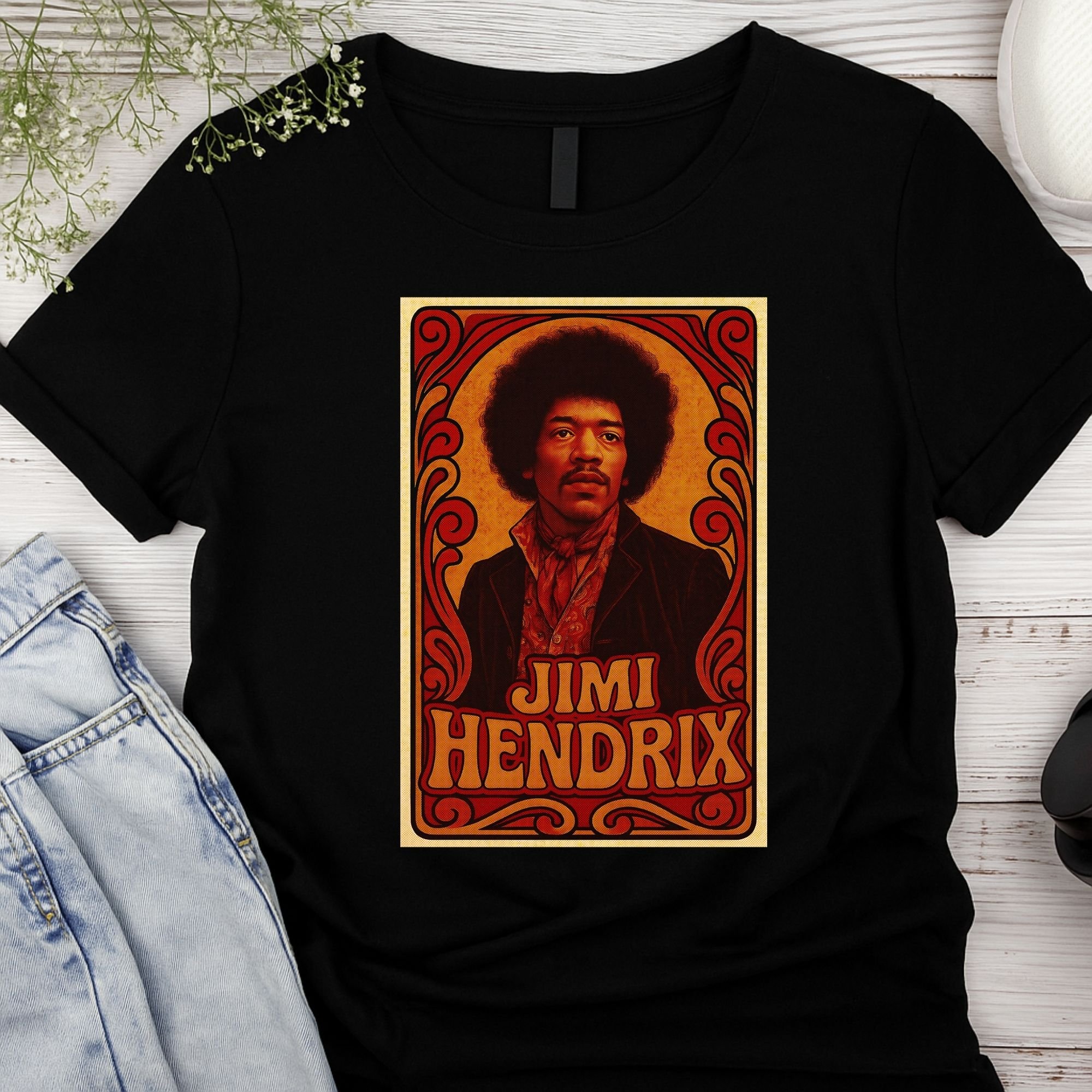Jimi Hendrix – Psychedelic Portrait Graphic Unisex Tee