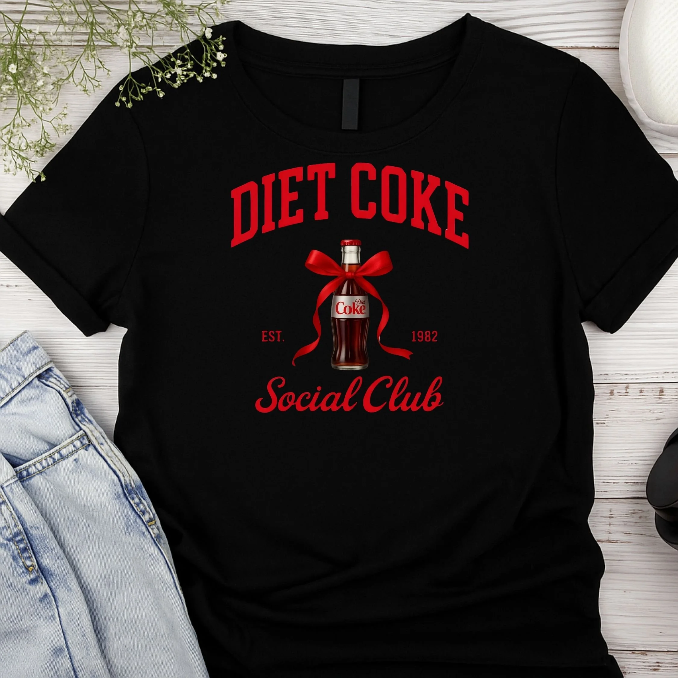 "Diet Coke Social Club" Graphic T-Shirt - Est. 1982 Soda Lover Tee - Retro Style Casual Apparel