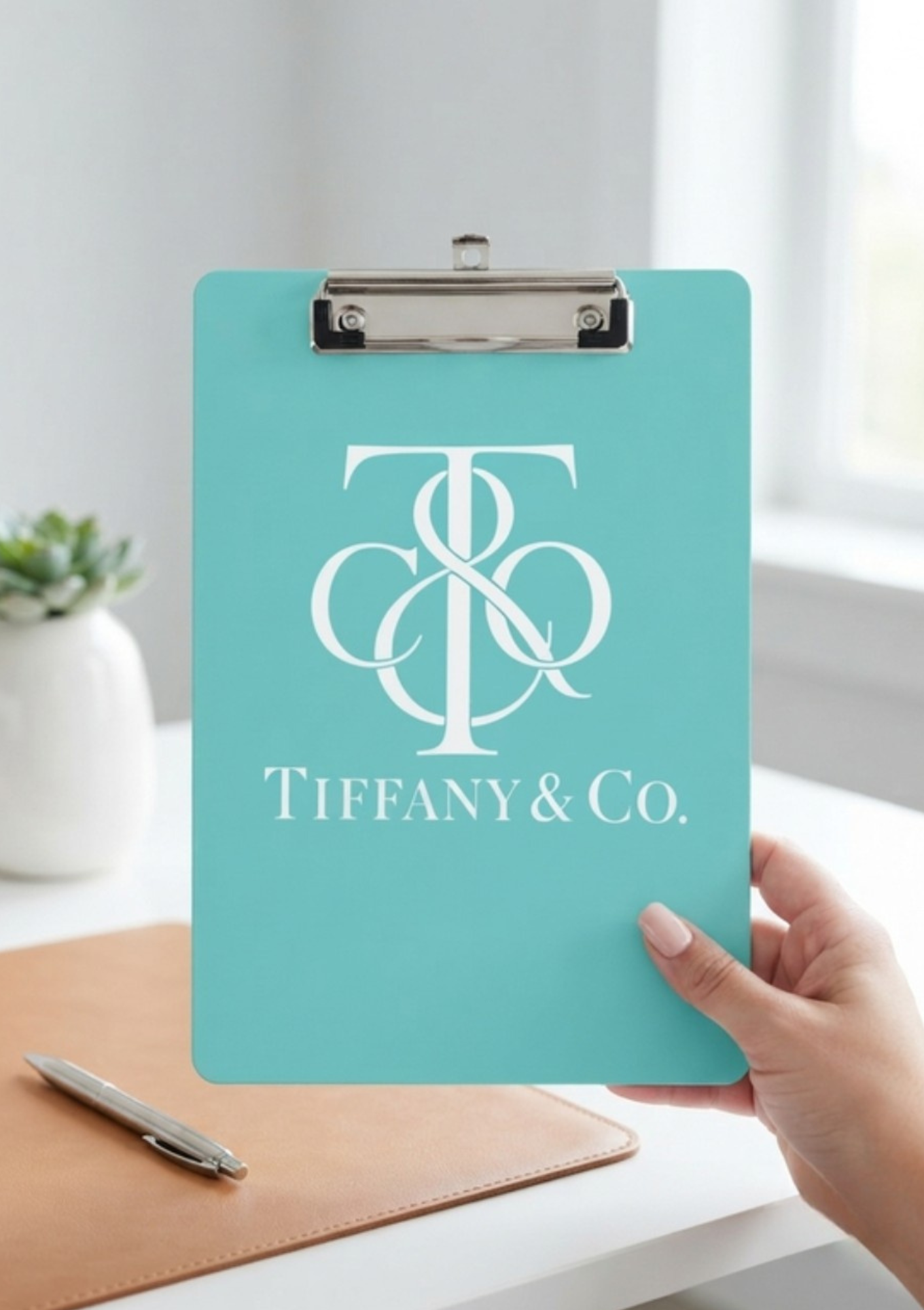 Aqua Luxury Monogram Clipboard 3MF File | Elegant 3D Printable Clipboard | Digital Download