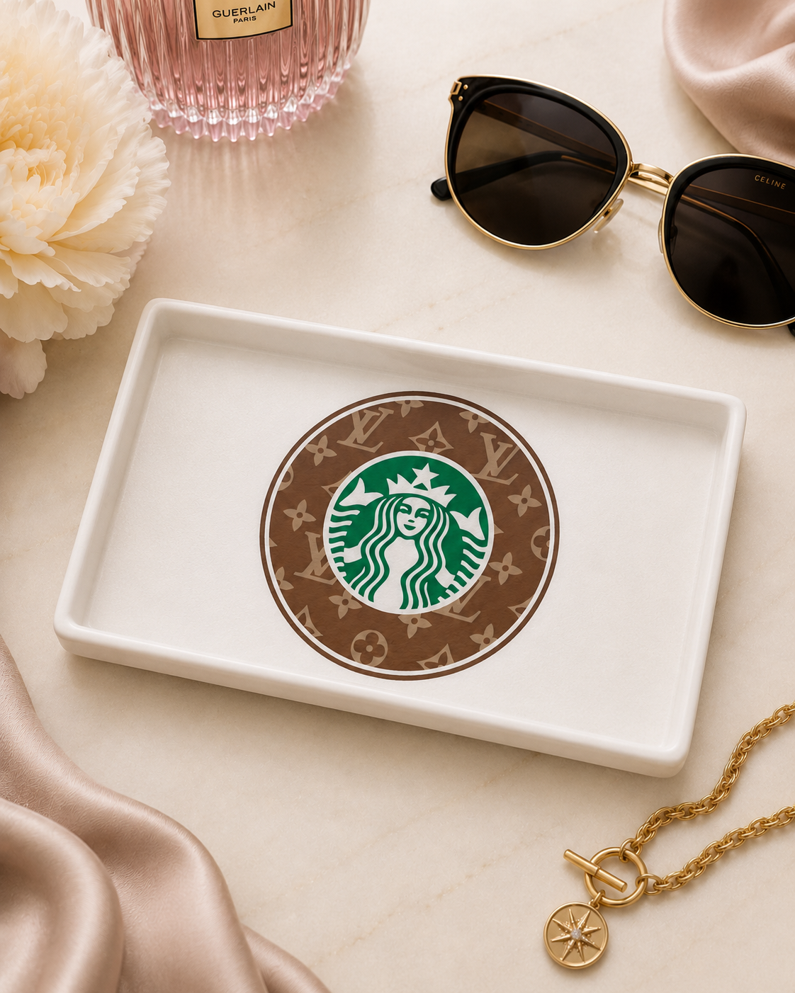 LV STARBUCKS 3D Printed Trinket Tray – Digital File Only