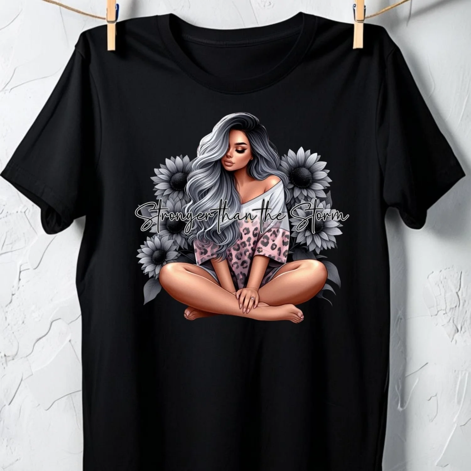 Stronger than the Storm – Sunflower & Leopard Graphic Unisex Tee