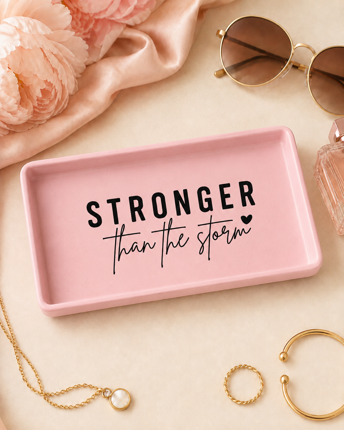 STRONGER THAN THE STORM 3D Printed Trinket Tray – Digital File Only